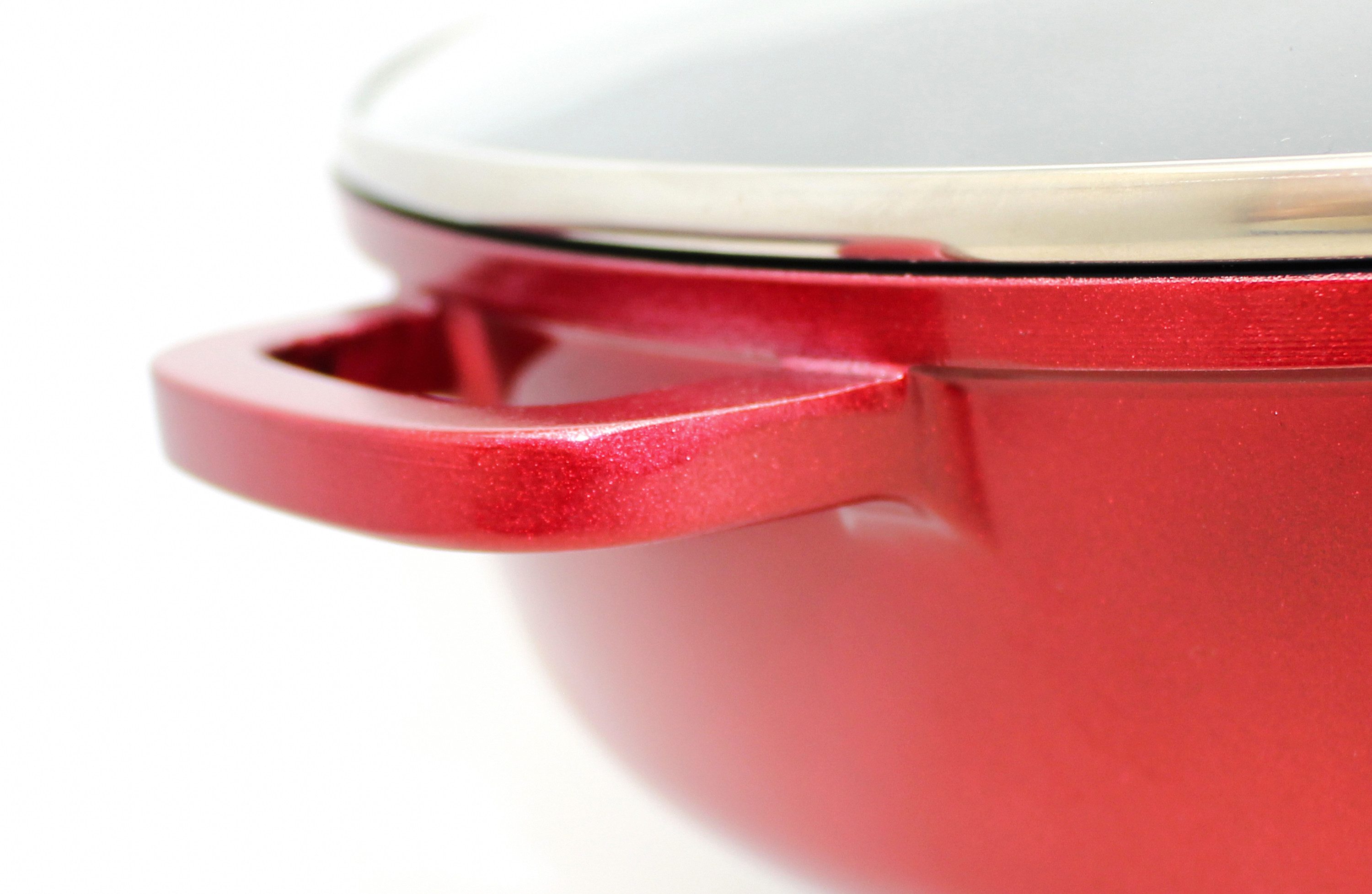 Elo Servierpfanne Rubino, Pfanne mit Glasdeckel, Aluminiumguss (1-tlg), mit Glitzer-Glamour-Effekt außen