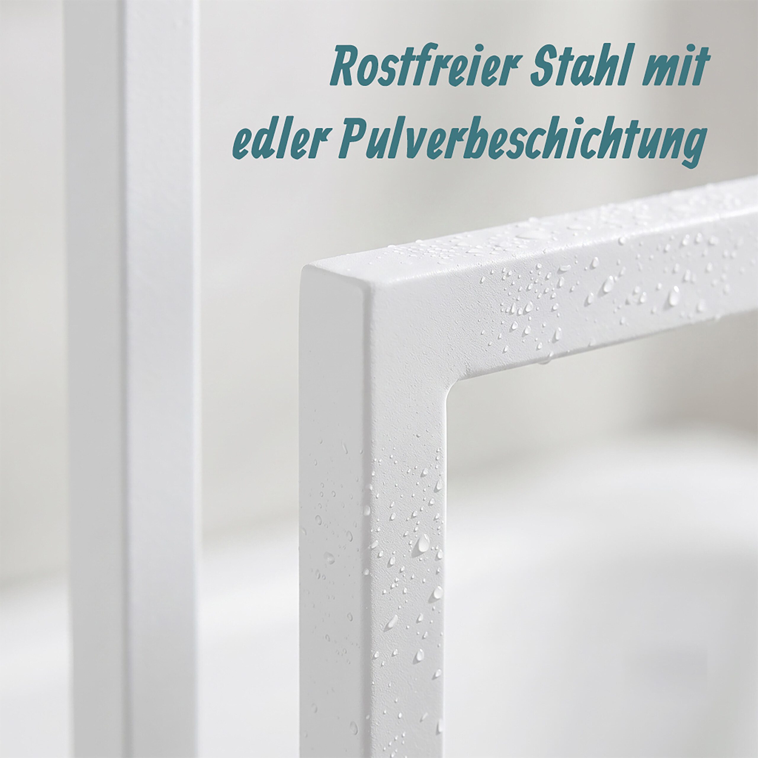relaxdays Handtuchständer Weißer Handtuchständer 3 Stangen – Bild 5 von 5