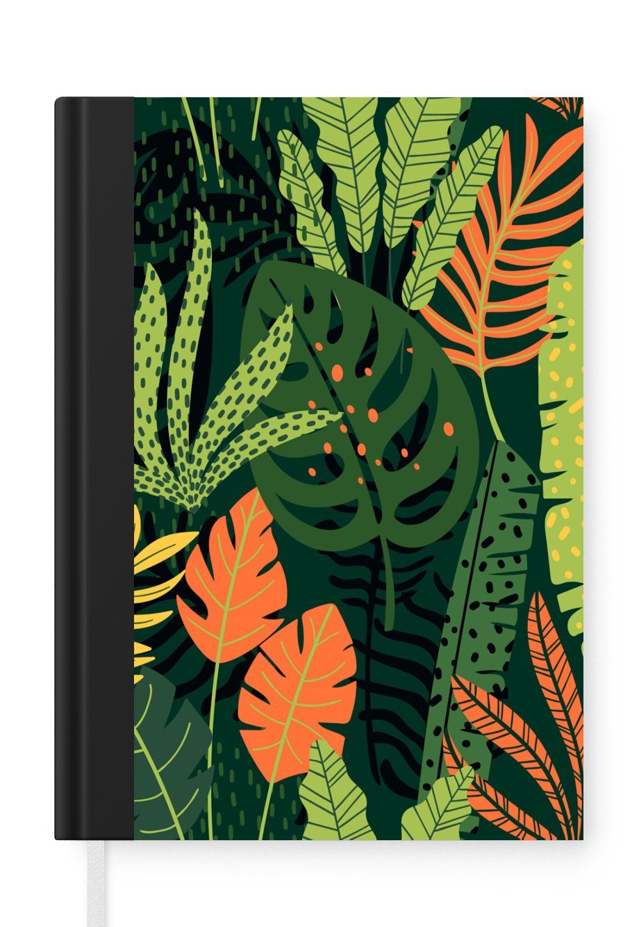 MuchoWow Notizbuch Dschungel - Muster - Blätter - Jungen - Mädchen - Kind, Journal, Merkzettel, Tagebuch, Notizheft, A5, 98 Seiten, Haushaltsbuch