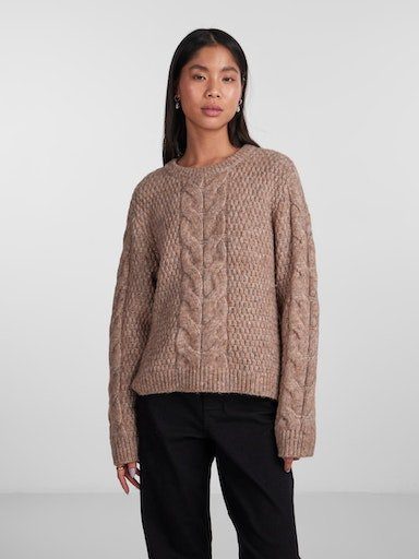 pieces Strickpullover PCNINA LS O-NECK KNIT NOOS BC