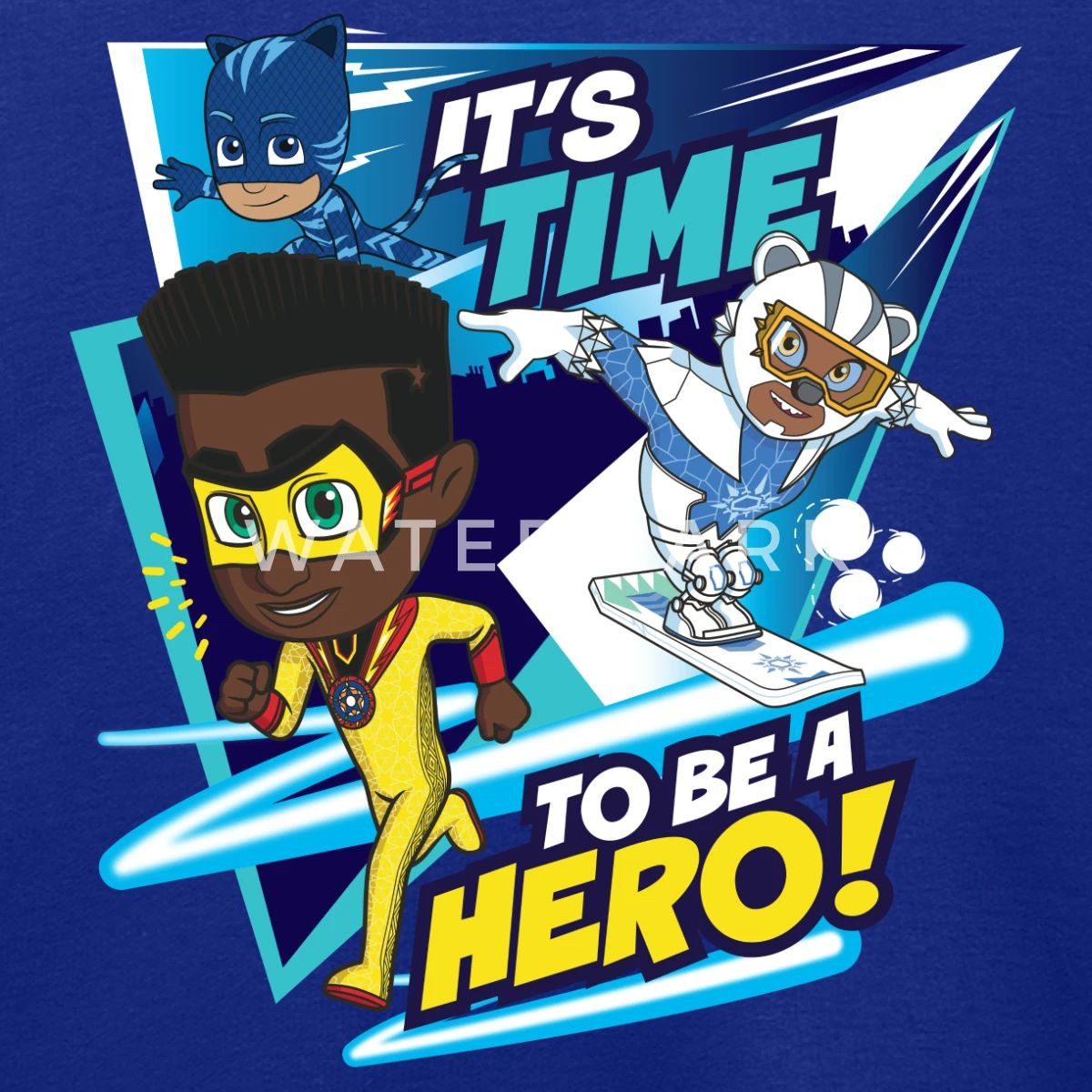 Spreadshirt Sweatshirt PJ Masks It's Time To Be A Hero Mit Newton Star Kinder Premium Pullove (1-tlg)