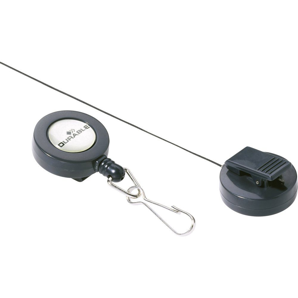 DURABLE Schlüsselanhänger Durable 822158 Jojo für Ausweishalter Krokoklemme, Federhaken 10 St.