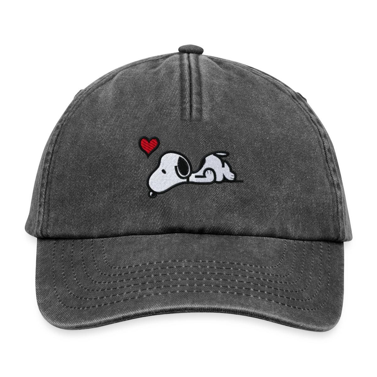 Spreadshirt Baseball Cap Peanuts Snoopy Liebe Herz Love Stick Vintage Cap (1-St)