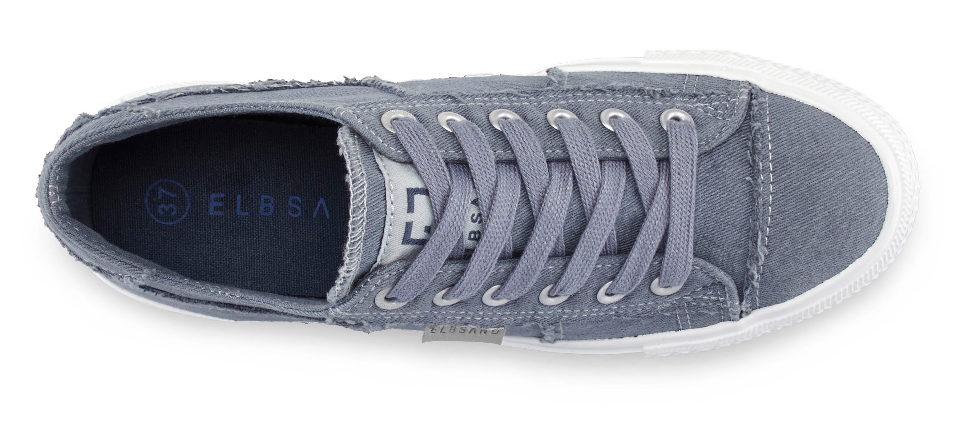 Elbsand Schnürschuh, Stoffschuhe, Textilschuhe, Turnschuh, Freizeitschuh Sneaker Schnürhalbschuh aus Textil in modernem Used-Look VEGAN