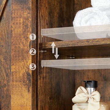 VASAGLE Badregal Toilettenregal, Badezimmerregal, mit Schrank, Stahlgestell