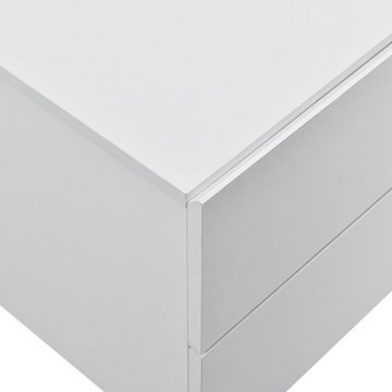 en.casa Hängeschrank »Ampfing« Wandschrank mit 2 Schubladen 40x29x30 cm Weiß
