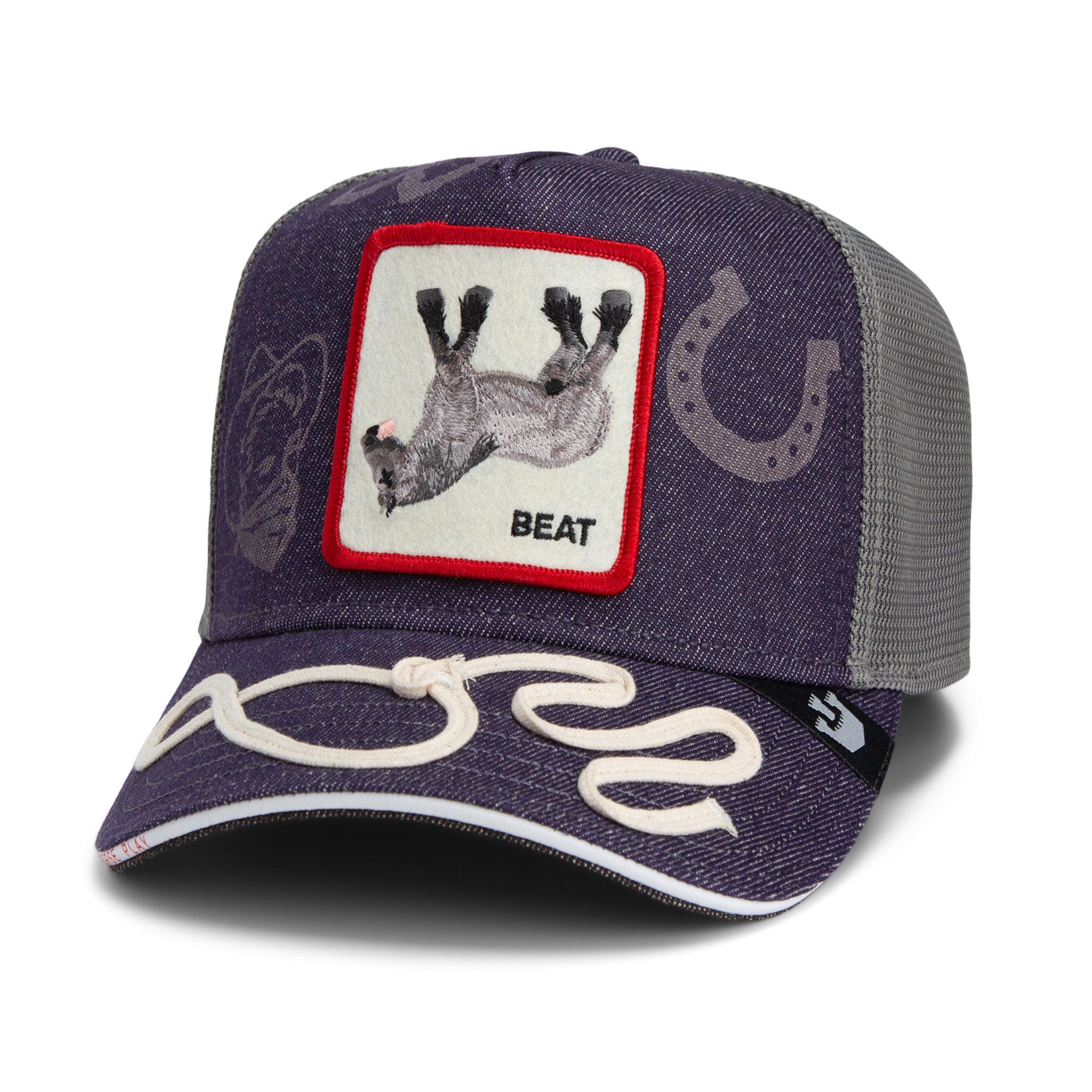 GOORIN Bros. Trucker Cap Goorin Bros. OG Trucker Cap Horse Play Dead Horse Purple (Basecap, Basecap, Meshcap, Trucker Kappe) Lasso auf Schirm