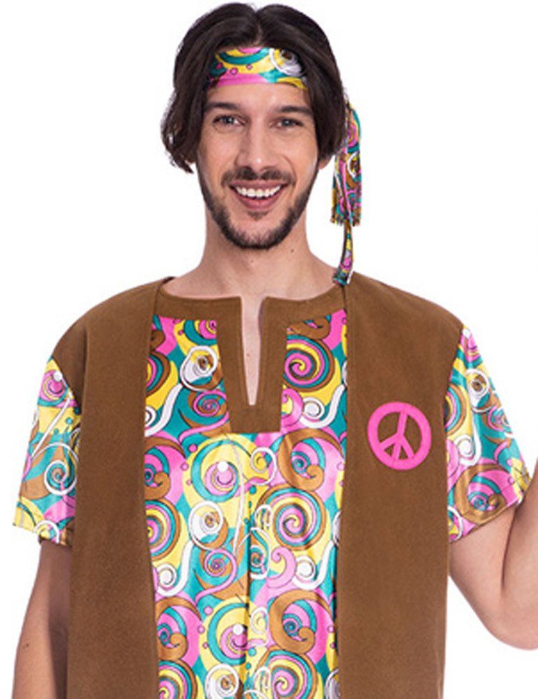 Amscan Hippie-Kostüm 60er 70er Jahre Hippie Kostüm "Psychedelic" für Herrn