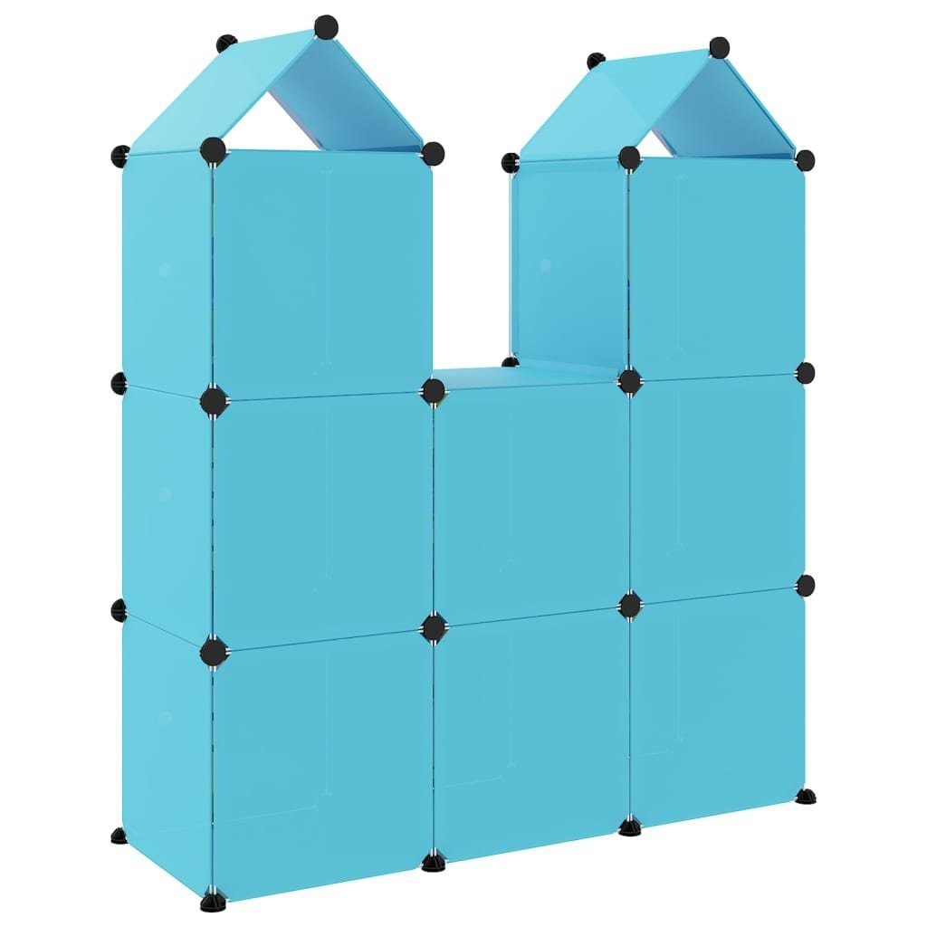 furnicato Schuhschrank Kinderschrank Modular PP 8 mit Würfeln Blau