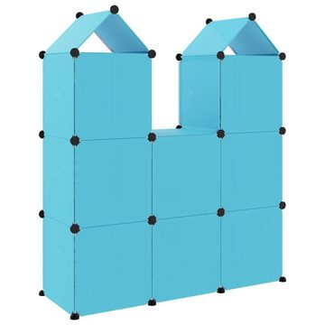 furnicato Schuhschrank Kinderschrank Modular mit 8 Würfeln Blau PP
