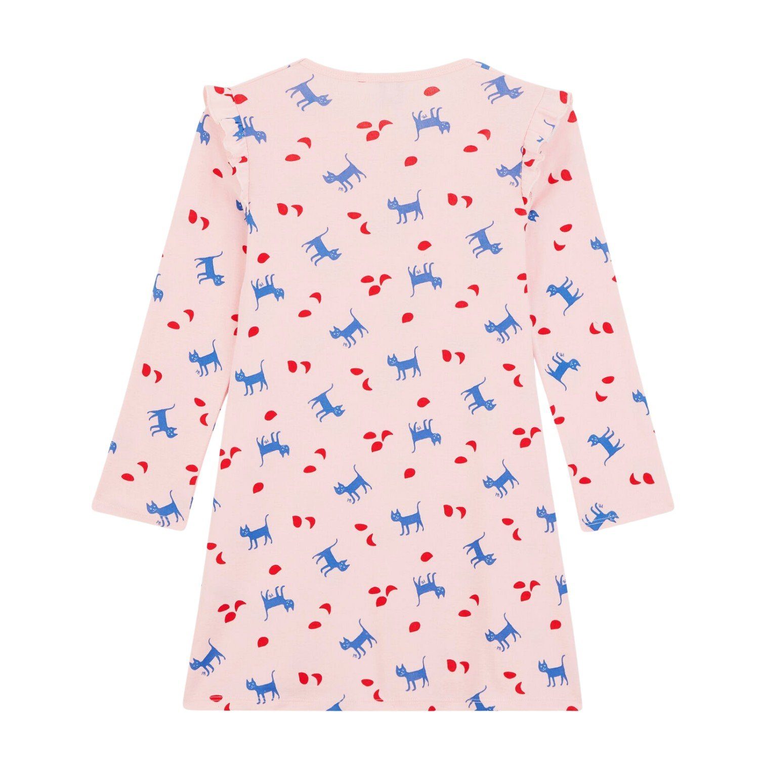 Bateau rosa Petit Katzenprint Nachthemd mit Bateau Nachthemd Petit
