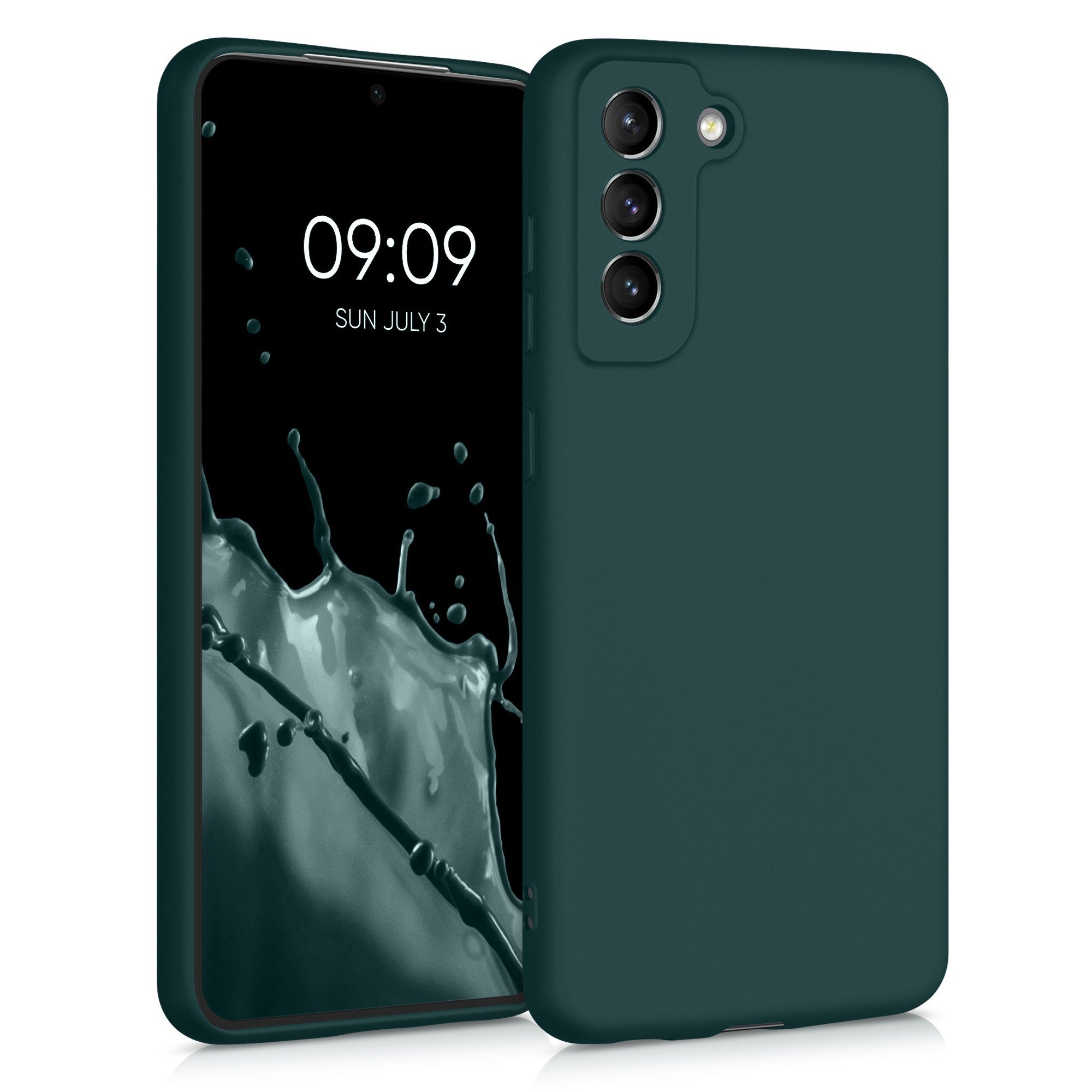 kwmobile Handyhülle Handyhülle für Samsung Galaxy S21 FE Hülle, Silikon Case metallisch schimmernd - Schutzhülle Cover