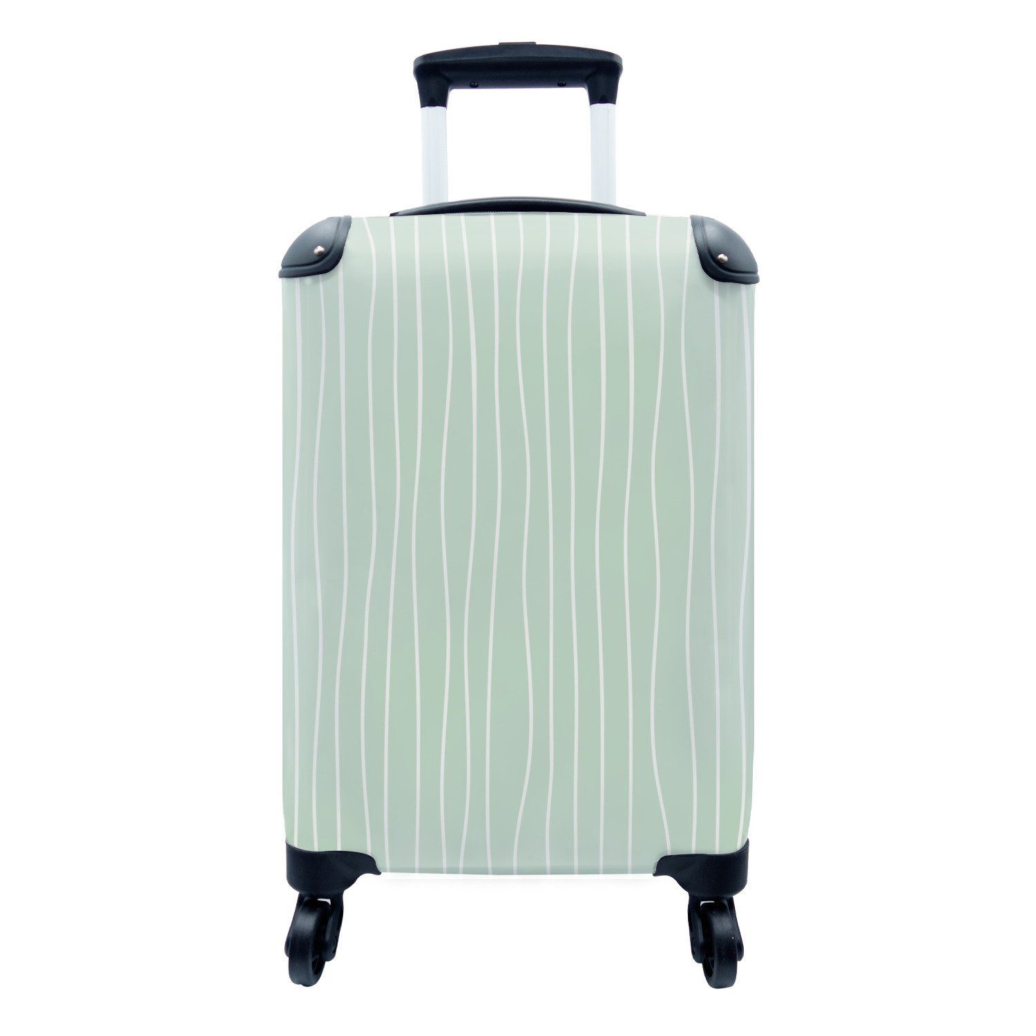 MuchoWow Reisekoffer Grün 4 rollen, - Reisetasche Handgepäckkoffer Trolley, Ferien, Muster - Einfach, Handgepäck mit für Rollen,