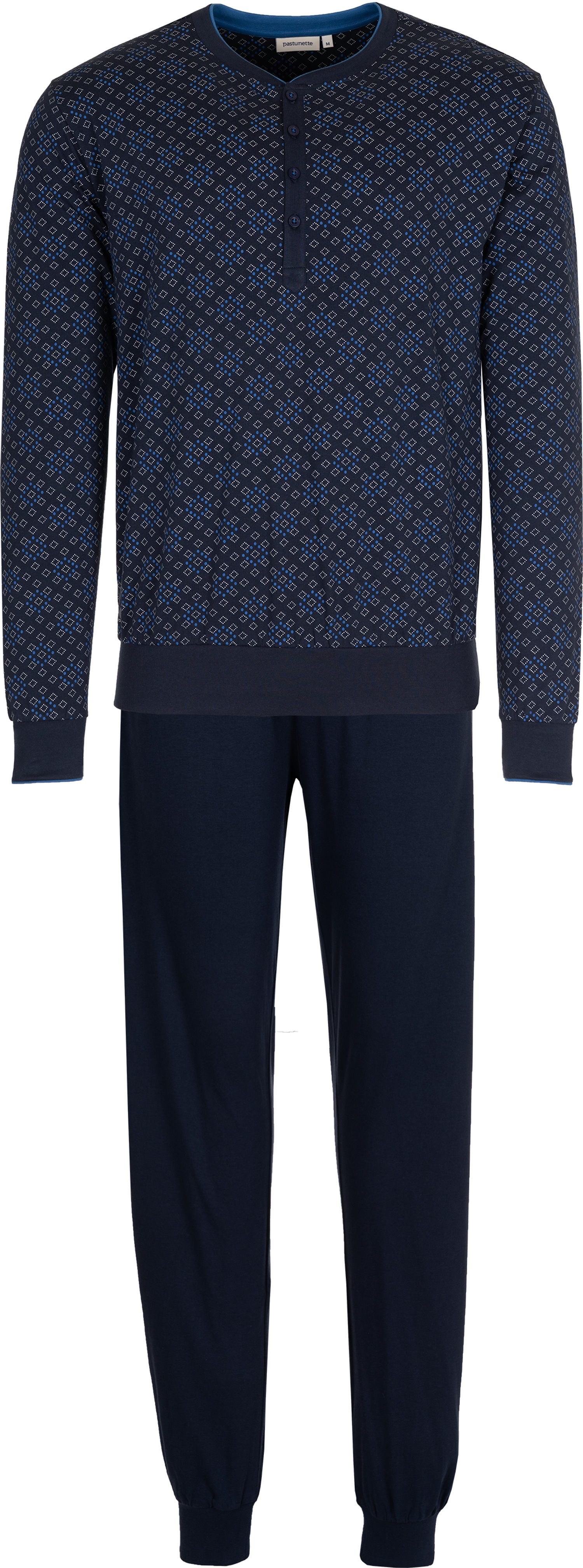 Pastunette Schlafanzug Herren Pyjama mit Bündchen (2 tlg) Baumwolle günstig online kaufen