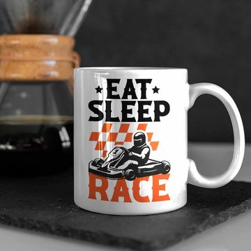 Trendation Tasse Trendation - Go Kart Fahrer Tasse Geschenk Eat Sleep Race Gokart Racing Rennfahrer