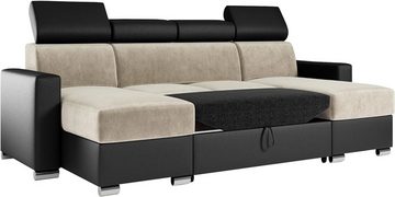 DB-Möbel Ecksofa Wohnzimmer - Wohnlandschaft mit Schlaffunktion - Bettsofa "U-BOX"