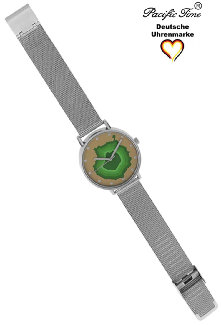Pacific Time Quarzuhr Damen Armbanduhr Gran Canaria Relief, Gratis Versand