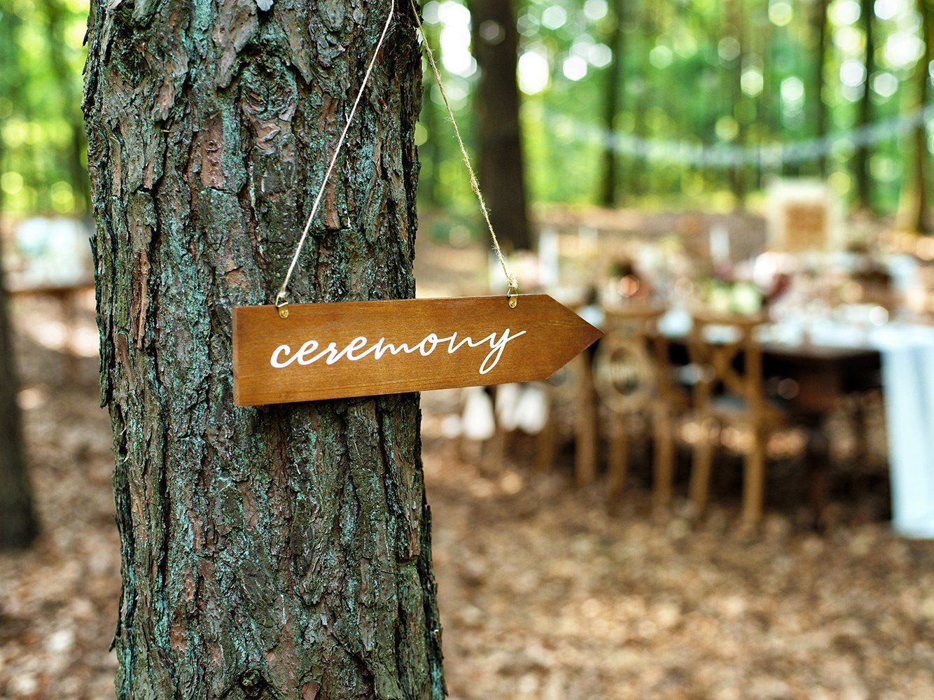 partydeco Dekohänger, Ceremony Deko Holzschild Pfeil Wegweiser hängend 36x7,5cm natur weiß