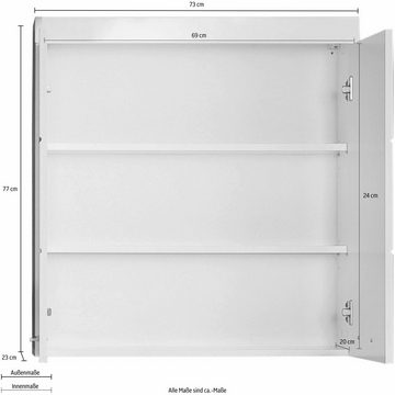 INOSIGN Hängeschrank Avena Breite 73 cm, Badezimmerschrank mit verstellbare Zwischenböden