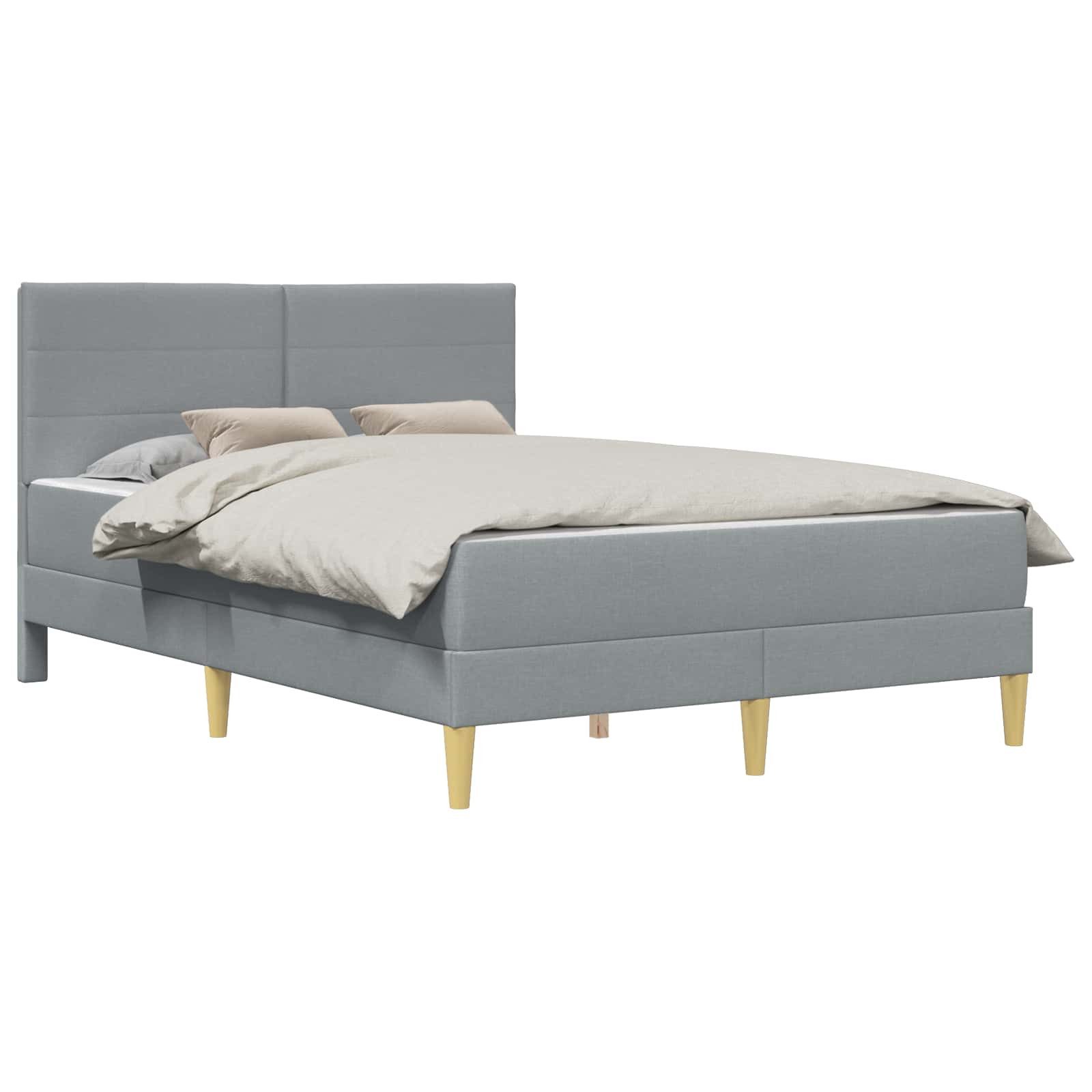 Boxspringmatratze Bettrahmen Bettrahmen Hellgrau 120 x 190 cm Polyester, vidaXL, 96 cm hoch