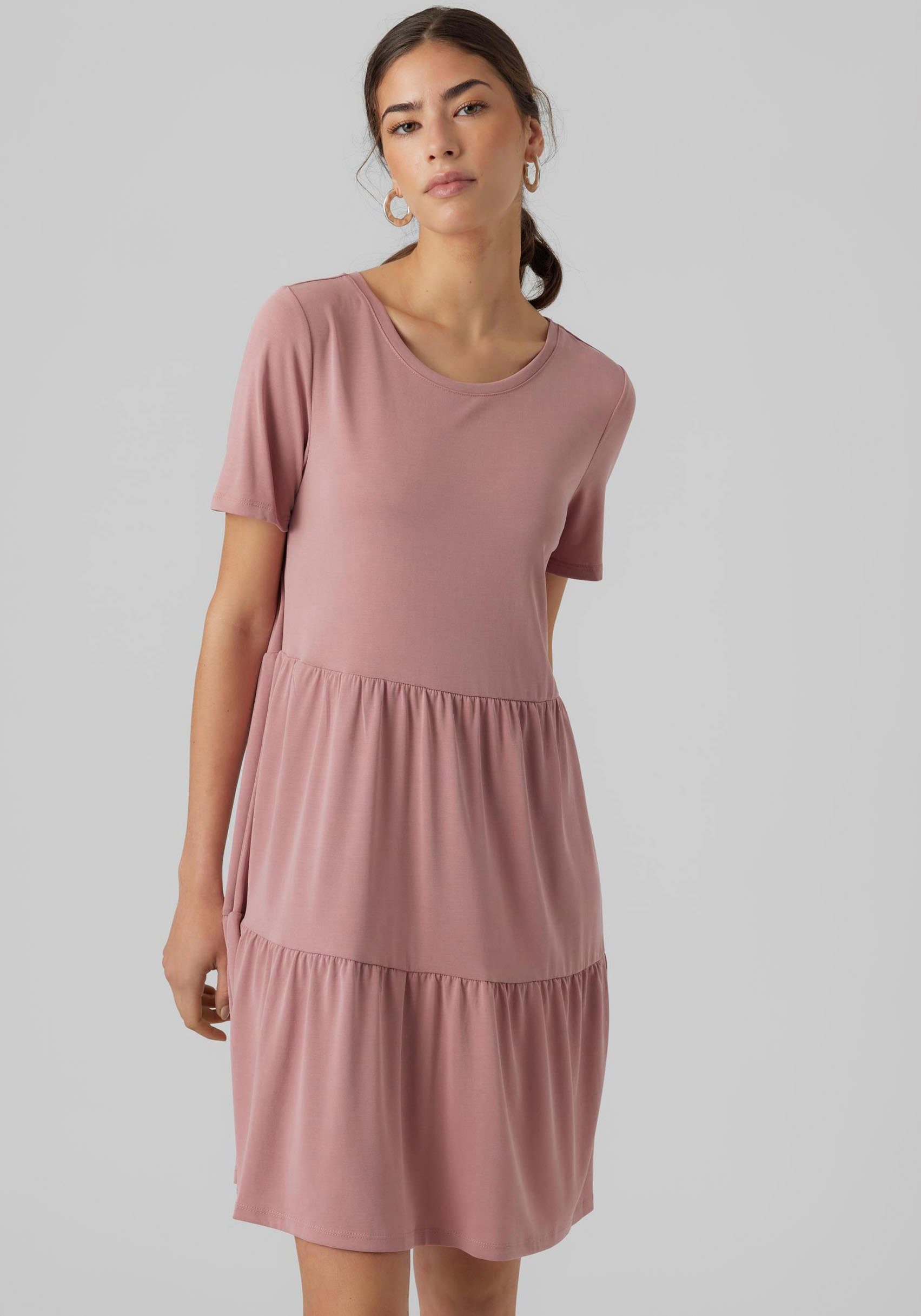 Vero Moda Jerseykleid VMFILLI CALIA SS SHORT DRESS Nostalgia Rose