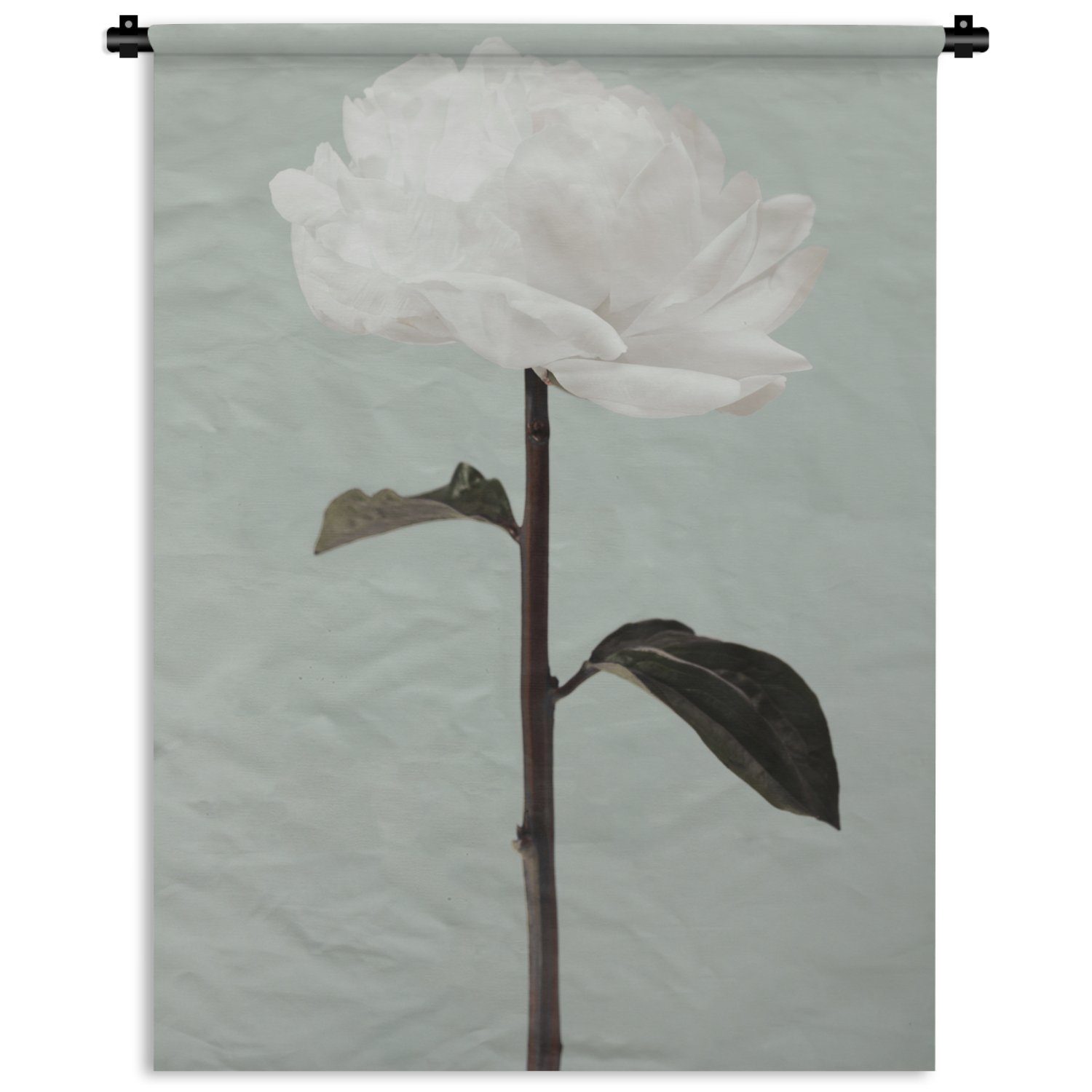 - - Grün Deko an der Schlafzimmer Stilleben, Rose für MuchoWow Tapisserie, - Weiß Blumen Wand, - Wanddekoobjekt Wohnzimmer,