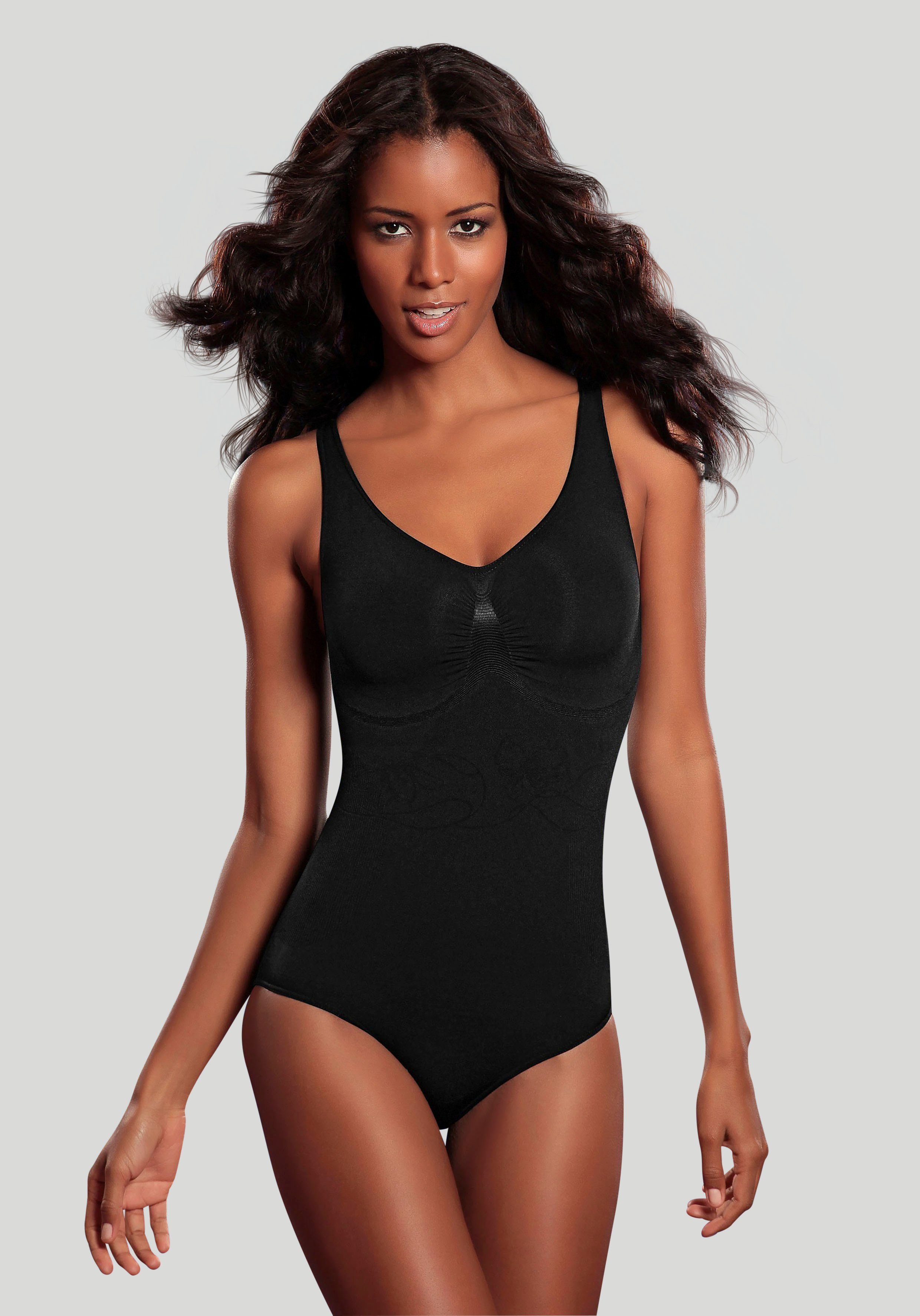 LASCANA Shaping-Body SEAMLESS mit zart eingestrickter Blumenranke, Shape wear Body, Basic