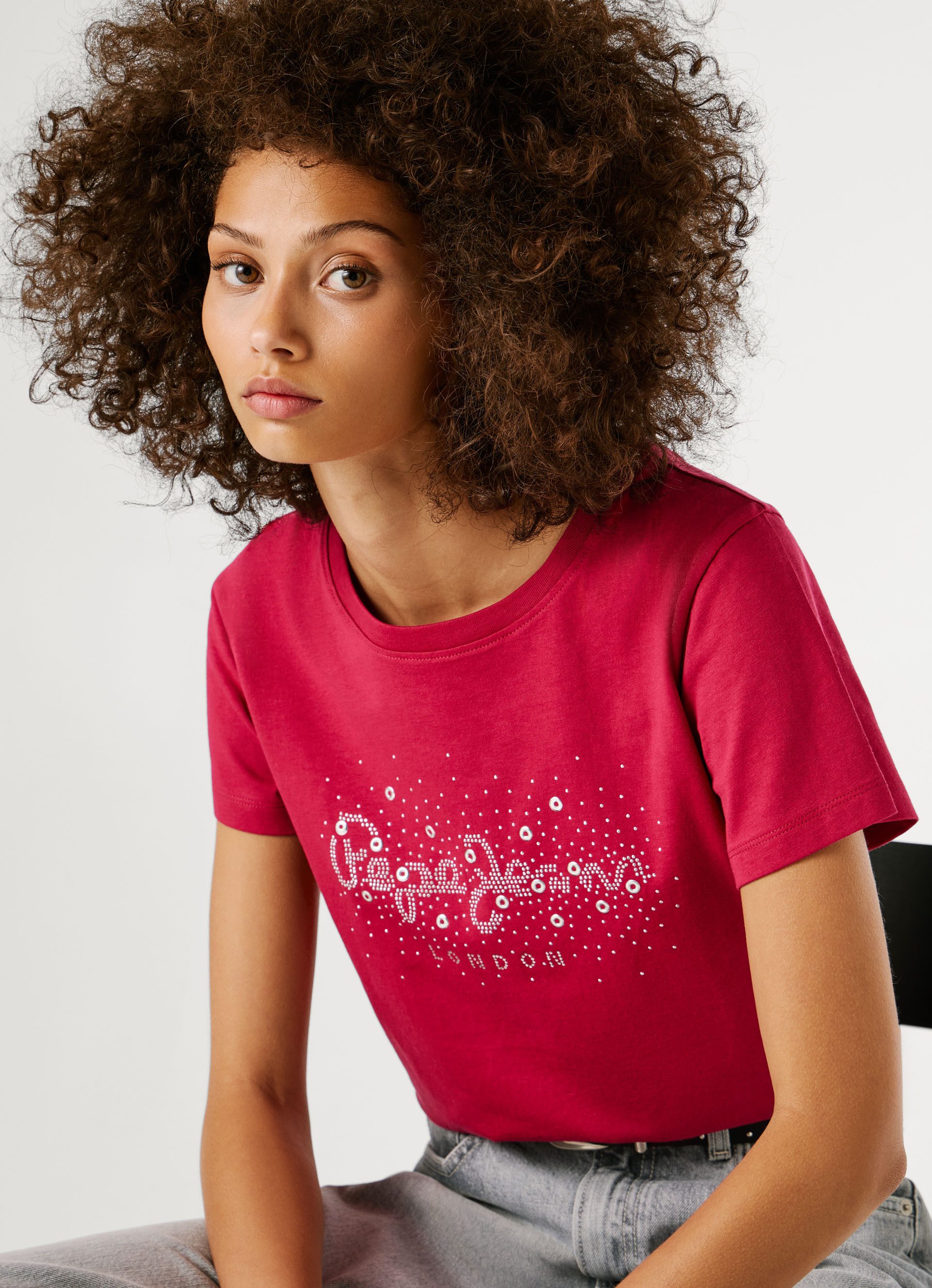 Pepe Jeans T-Shirt BRADY mit Rundhals, Nietenapplikation – Bild 3 von 5