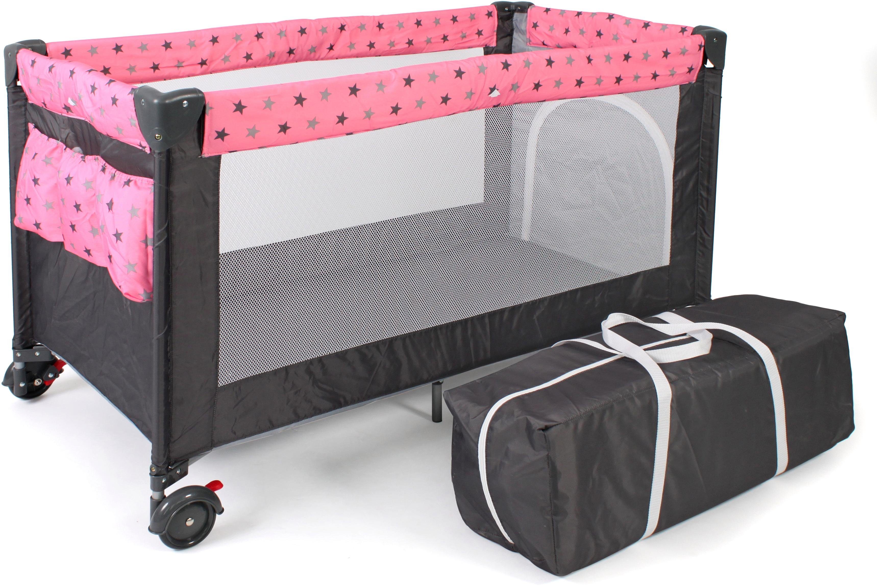 Baby-Reisebett Luxus, Sternchen grau