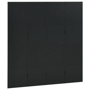 vidaXL Raumteiler Paravent Trennwand Spanische Wand 4-tlg Raumteiler Schwarz 160x180 cm