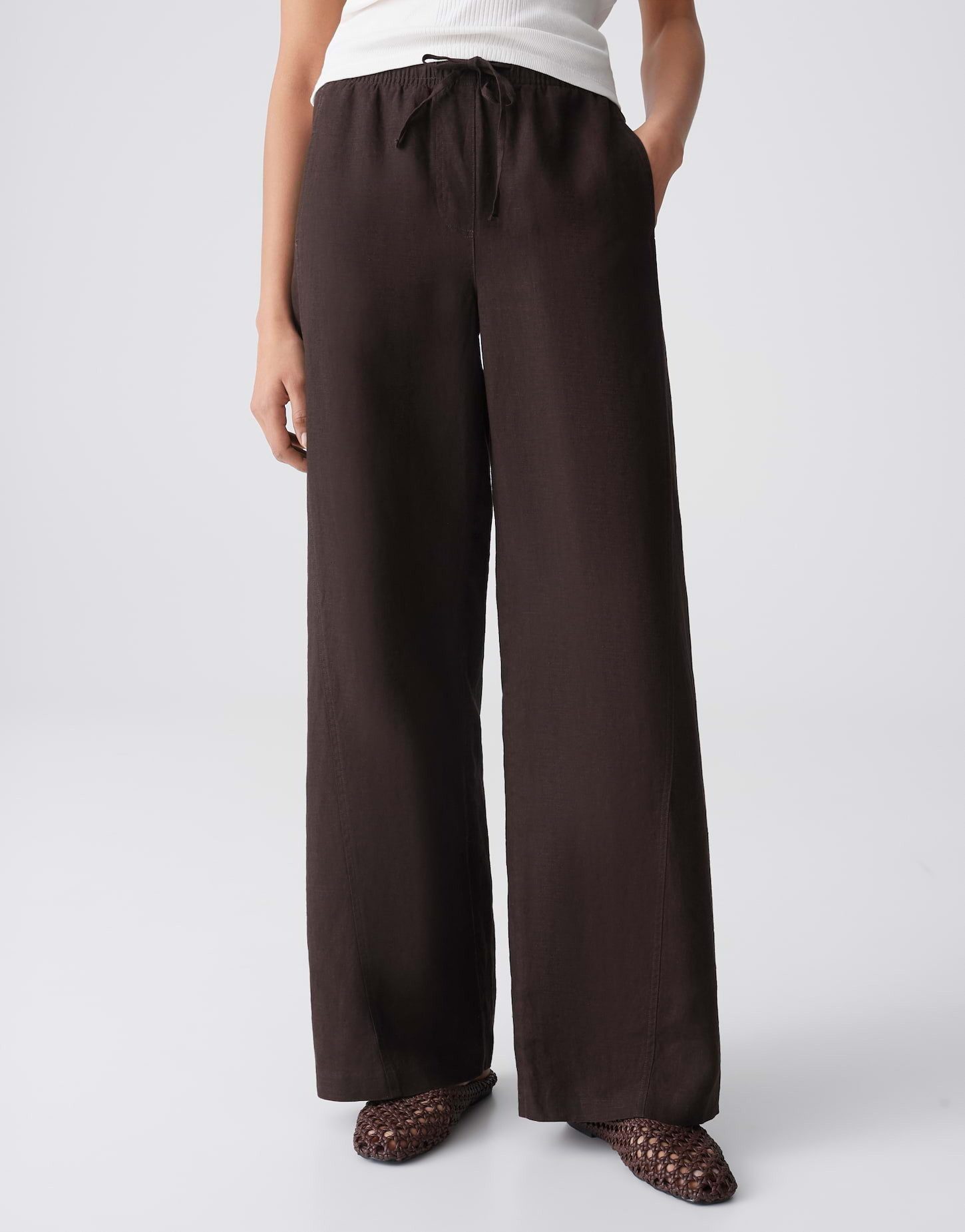 OPUS Stoffhose Mileni resort aus Webware mit Leinenstruktur Mit Eingrifftaschen für praktische Alltagslooks