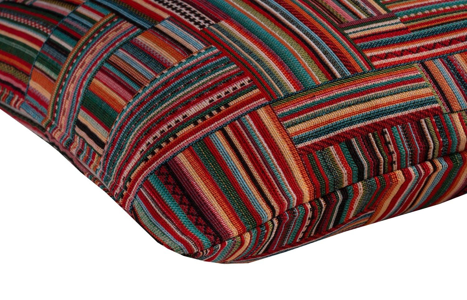 Kissenhülle TANU, Bunt, 40 x 40 cm, Polyester, Baumwolle, (1 Stück), Streifenmuster, mit Reißverschluss