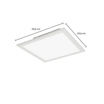 Lindby LED Panel Kenma, dimmbar, LED-Leuchtmittel fest verbaut, Farbwechsel warmweiß / tageslicht, Modern, Kunststoff, Aluminium, weiß, 1 flammig, inkl.