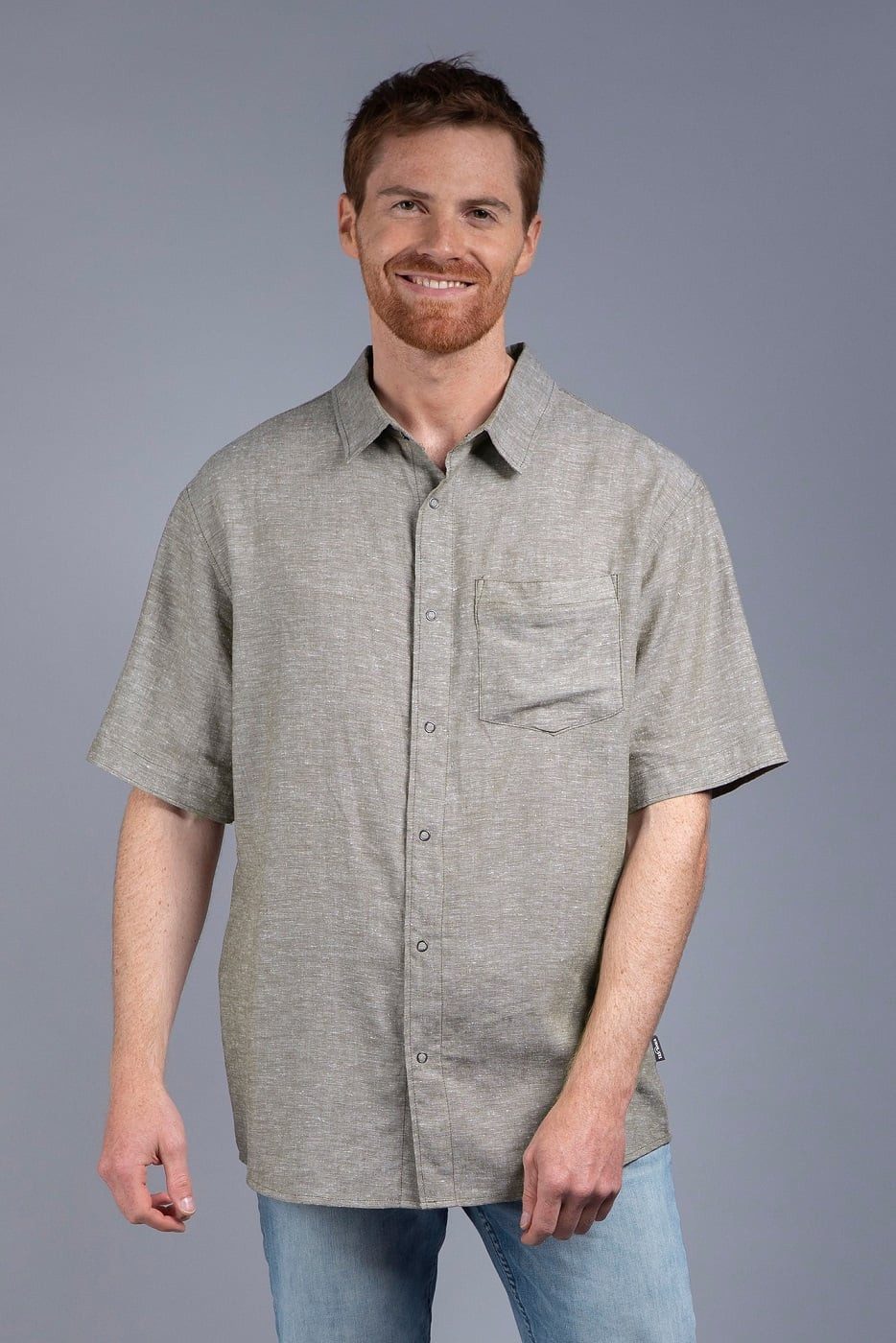 TATONKA® Outdoorhemd Wanderhemd Tiark (aus Hanf und Cellulose-Faser Lyocell) barkgrün