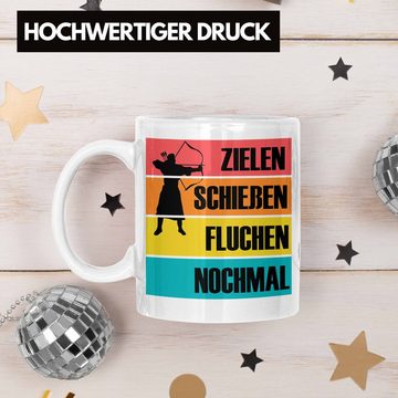 Trendation Tasse Bogenschießen Tasse mit Bogenschütze Spruch - Geschenk für Pfeil und B