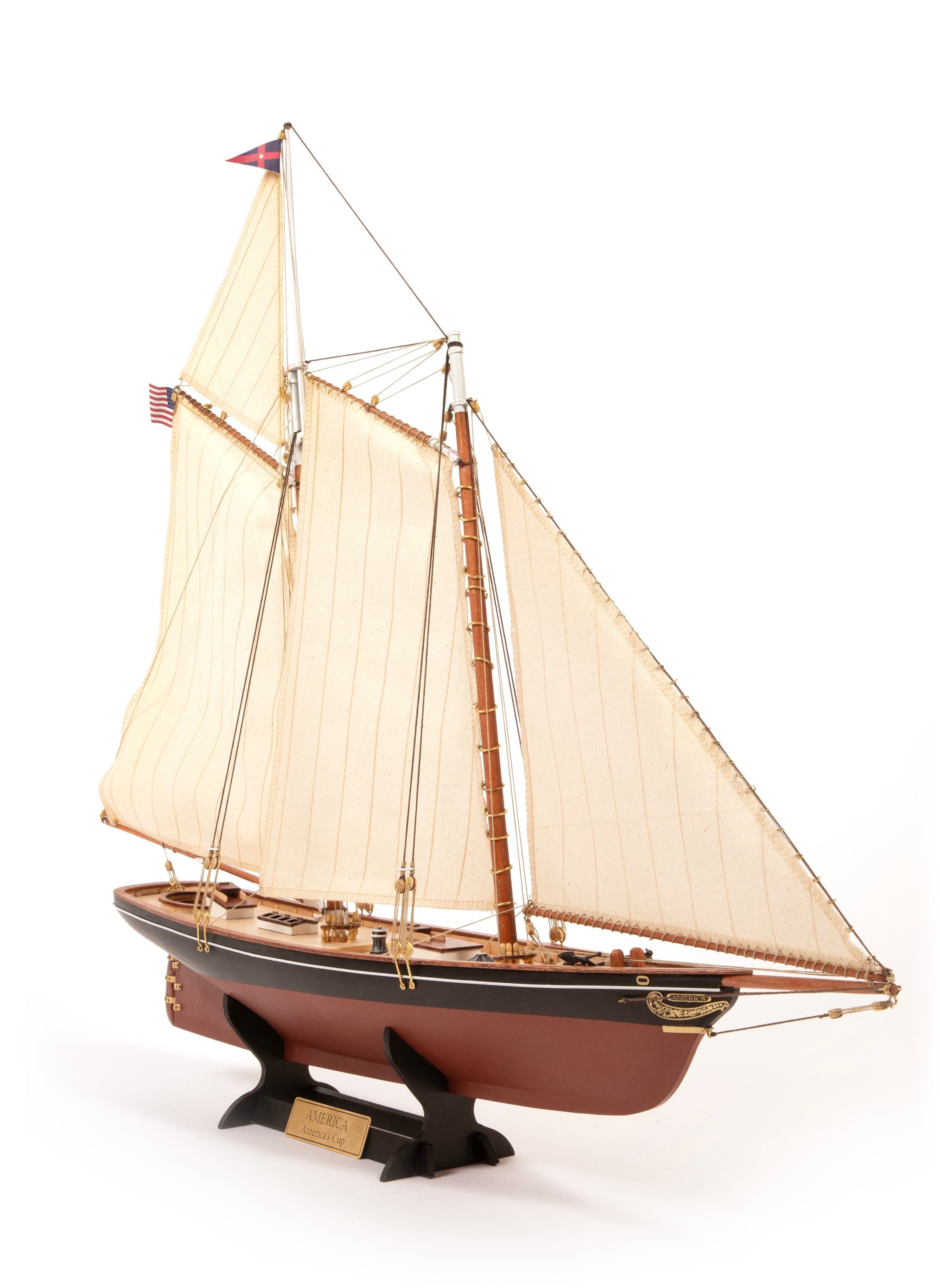 OcCre Modellbausatz Schiffsbausatz AMERICA Cup Yacht Maßstab 1:75, (Schiffmodellbau, 1135-tlg), Made in Europe
