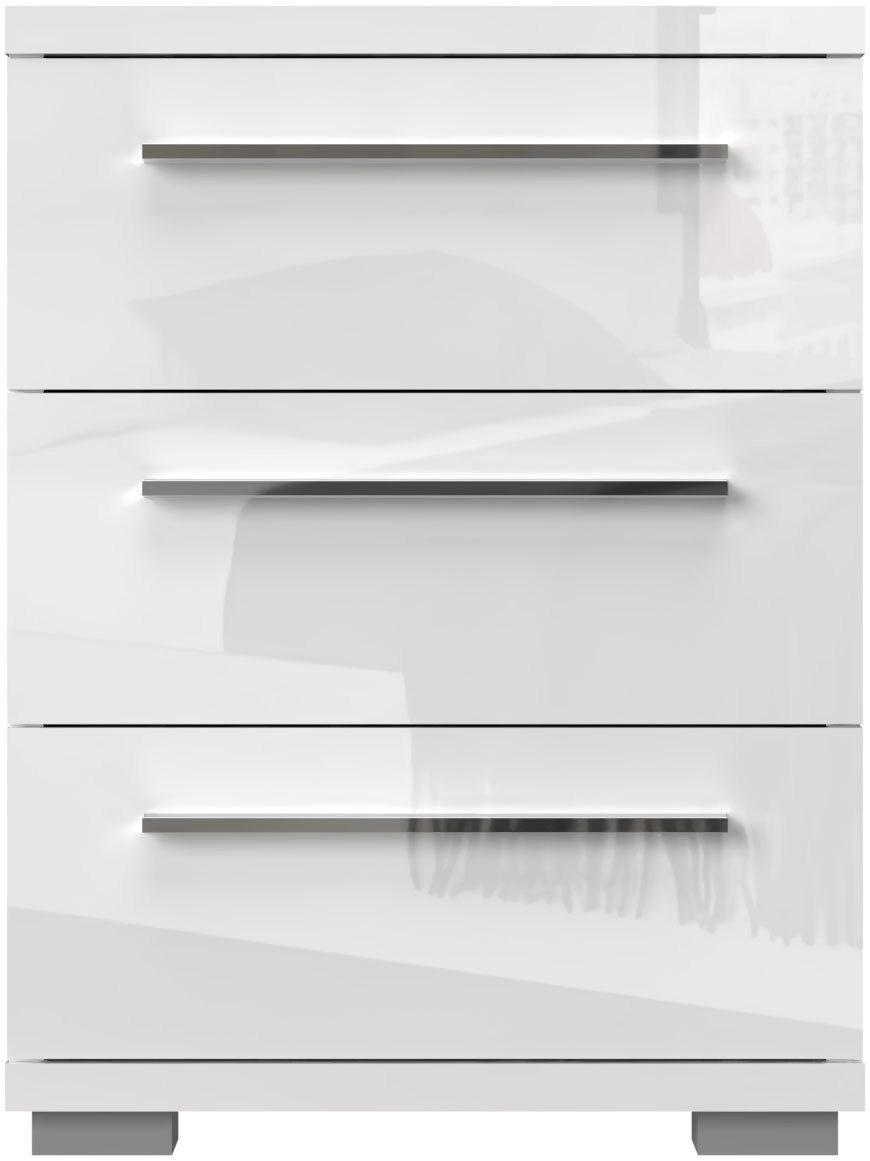 OTTO home Nachtkommode Piano, Nachttisch aus FSC-zertifiziertem Holzwerkstoff, Made in Europe (45/40/43 oder 61cm (B/T/H), ideal passend zum Boxspringbett), UV lackiert, hochglänzend, Soft-Close Funktion, 2 oder 3 Schubladen