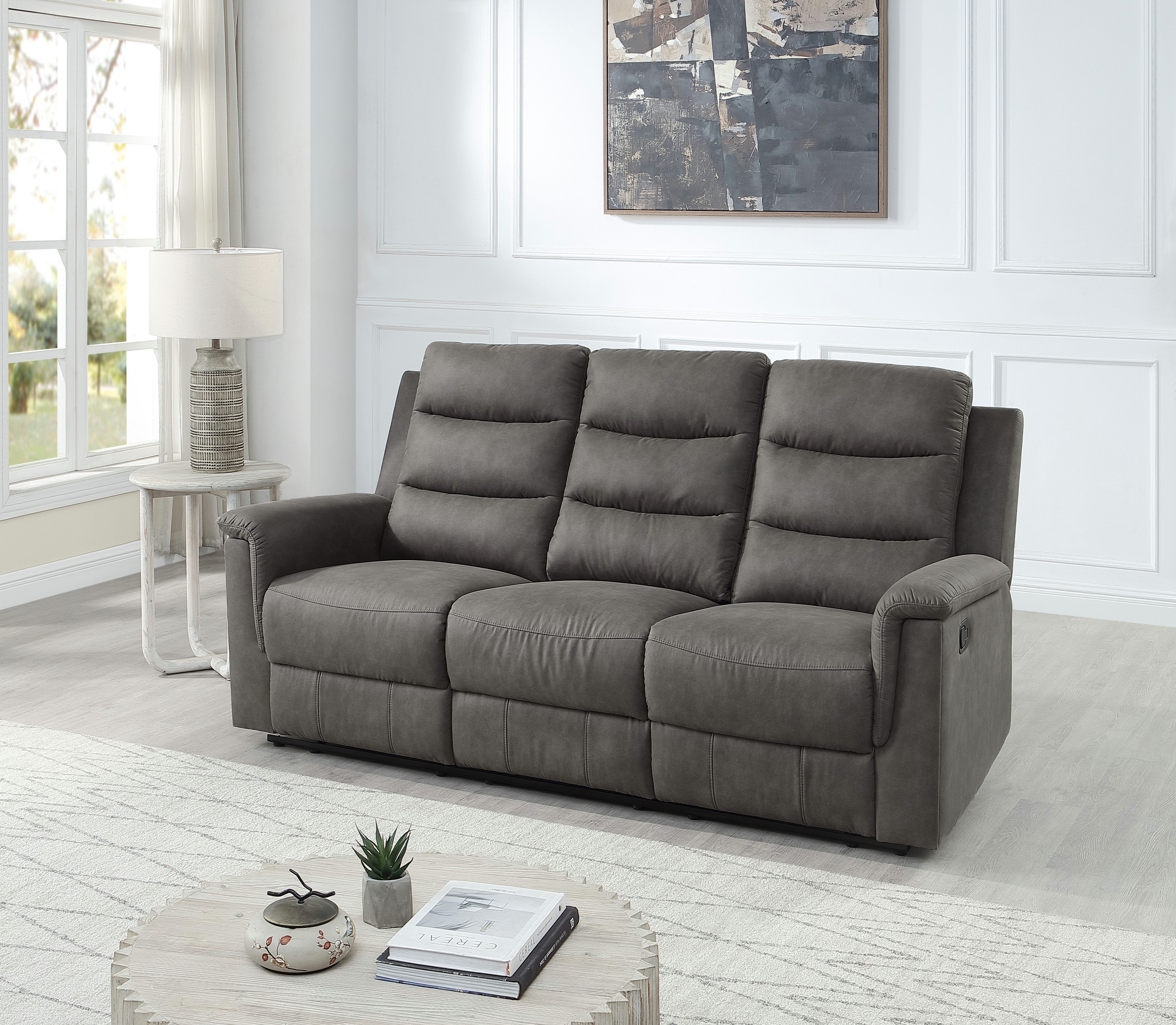 ATLANTIC home collection 3-Sitzer Cliff mit 2 Relaxfunktionen, Federkern und Becherhaltern in klappbarer Mittelkonsole