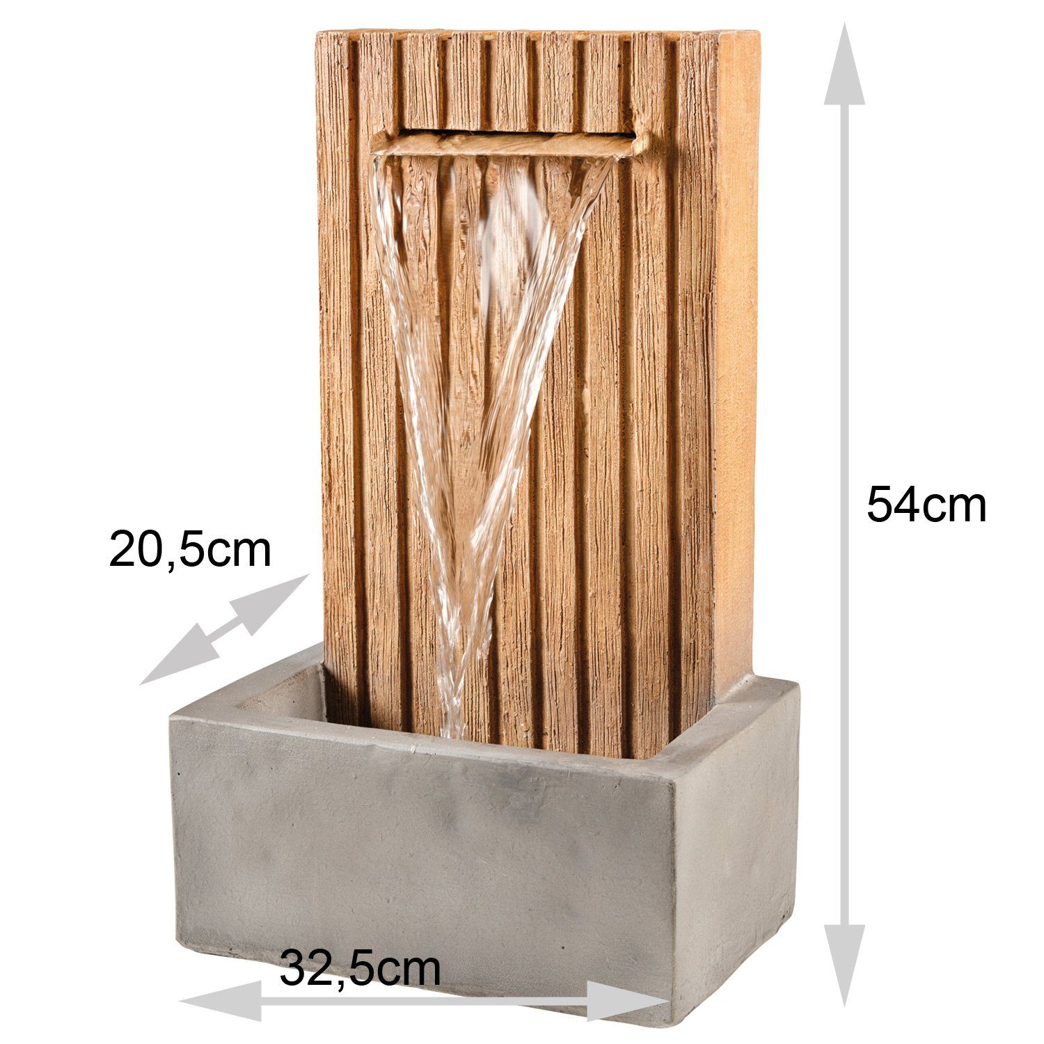 MARELIDA Gartenbrunnen Brunnen mit Holzwandoptik Standbrunnen günstig online kaufen