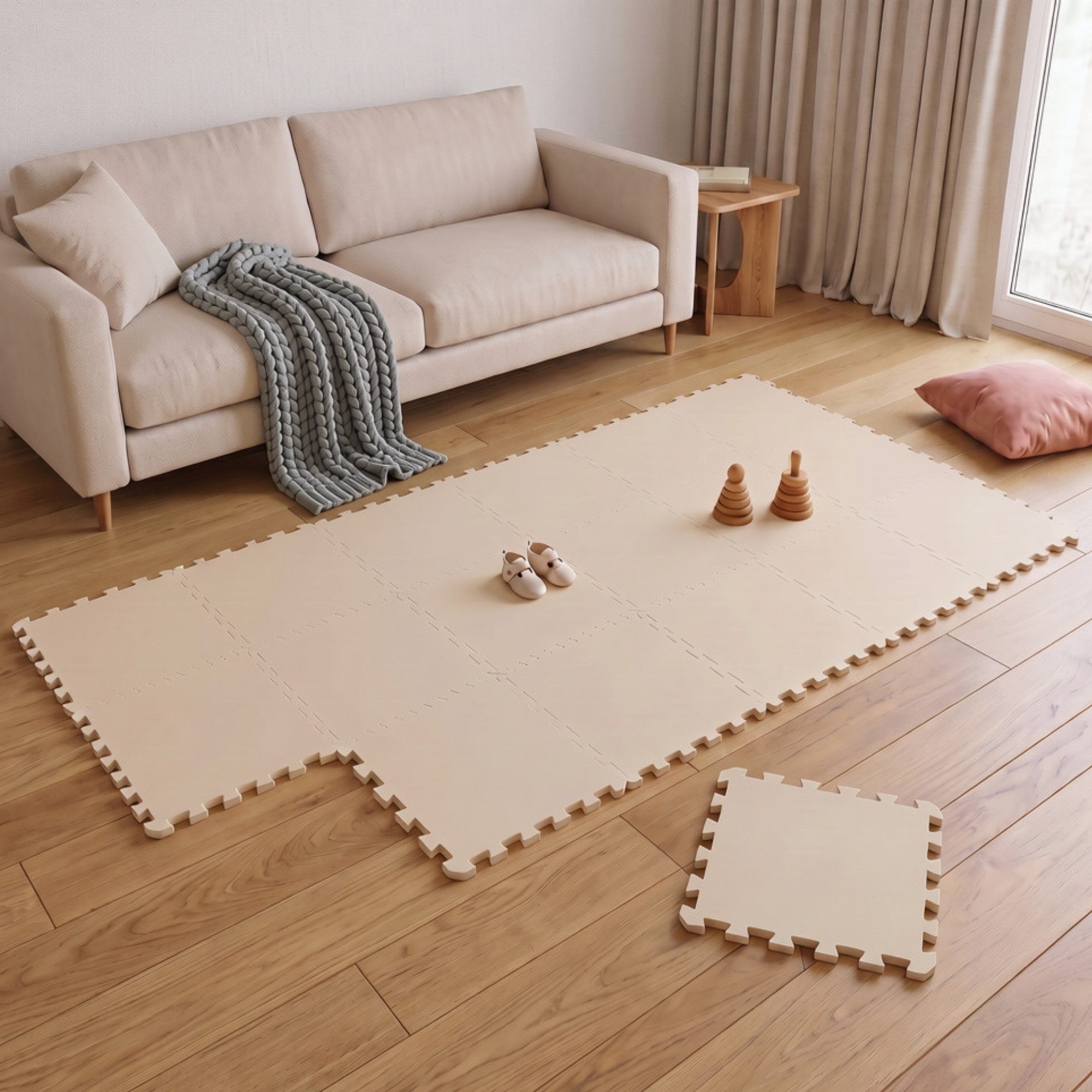 LittleTom Puzzlematte ab dem 1. Tag - 18 Teile Baby Spielmatte - 30 x 30 Kinder Krabbelmatte, (18-tlg), Spielunterlage für Babys und Kleinkinder - Kinderzimmer Puzzleteppich
