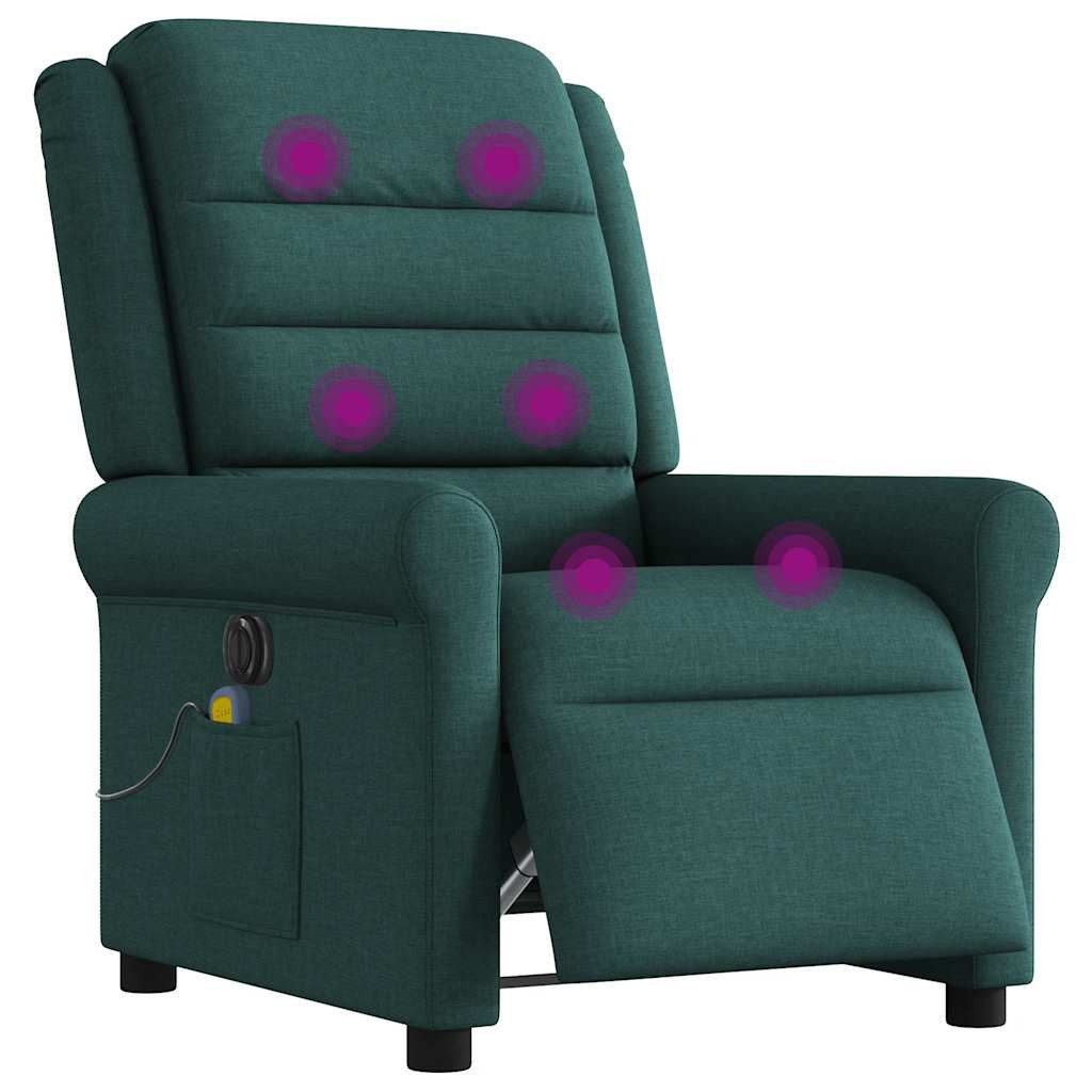 vidaXL Sessel Massagesessel Elektrisch Dunkelgrün Stoff günstig online kaufen