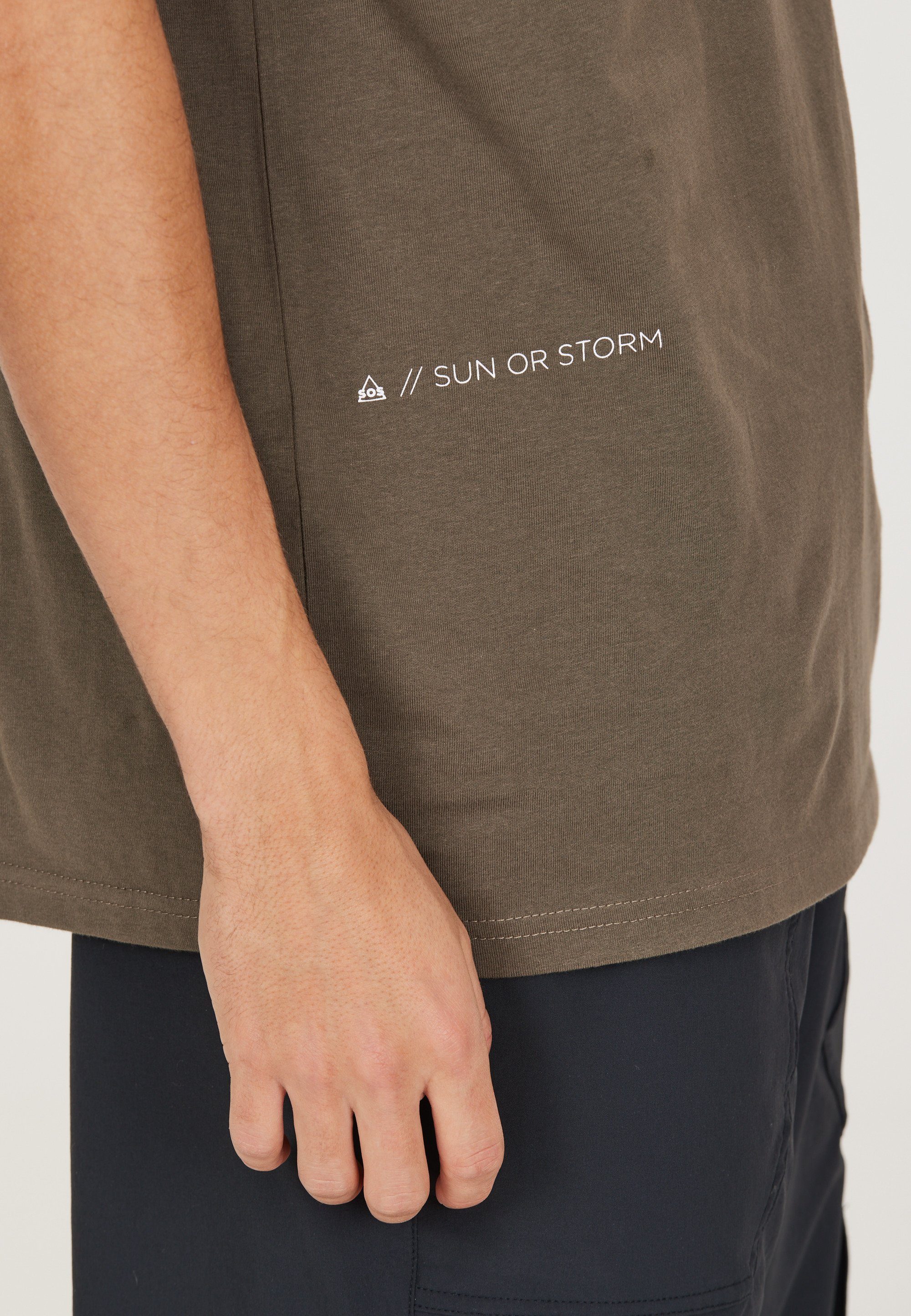 Funktionsshirt Dolomiti SOS stylischem khaki mit Logo-Design