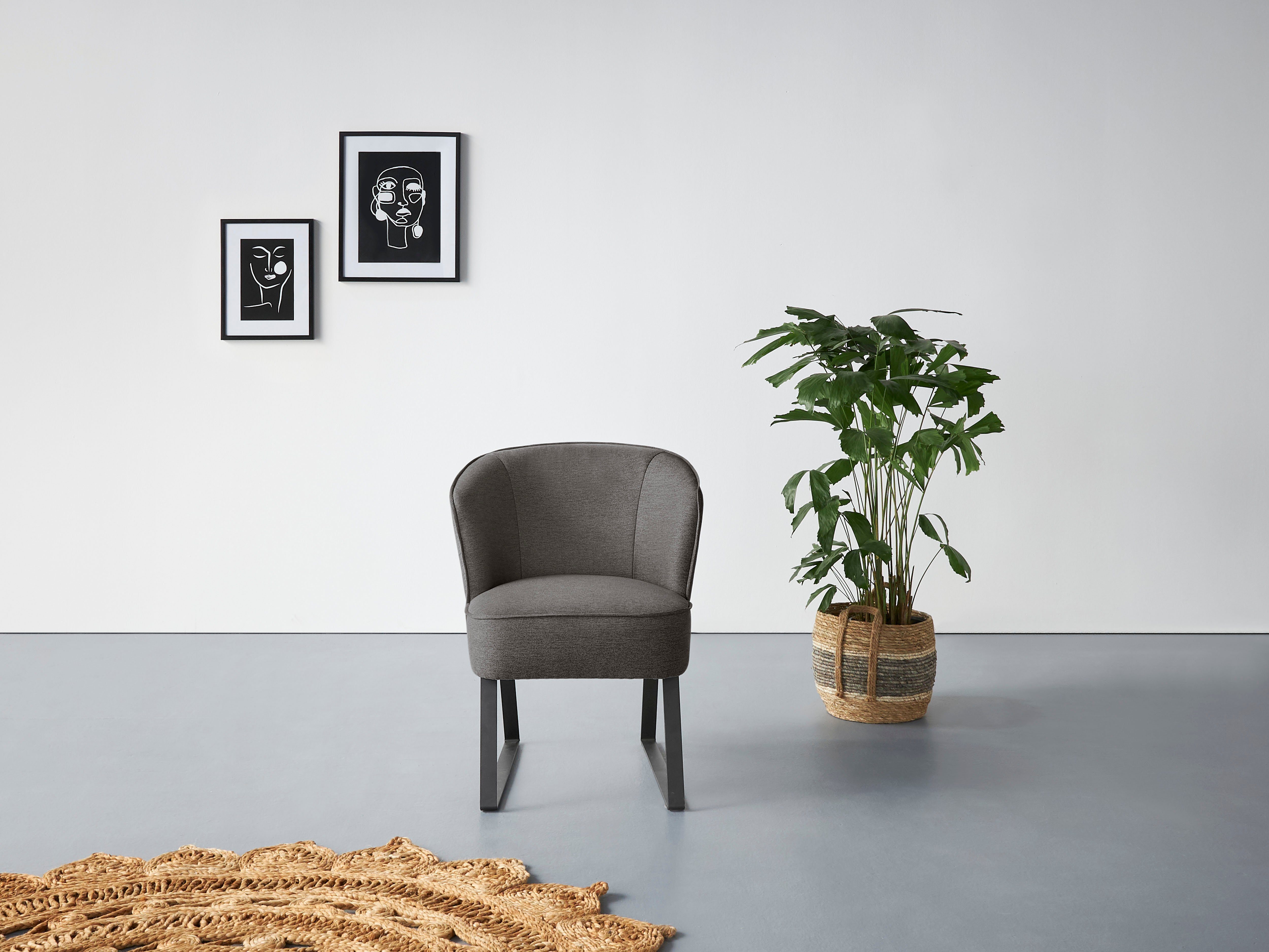 exxpo - sofa fashion Sessel in 1 Americano, Keder Stck. Qualitäten, Bezug mit verschiedenen Metallfüßen, und