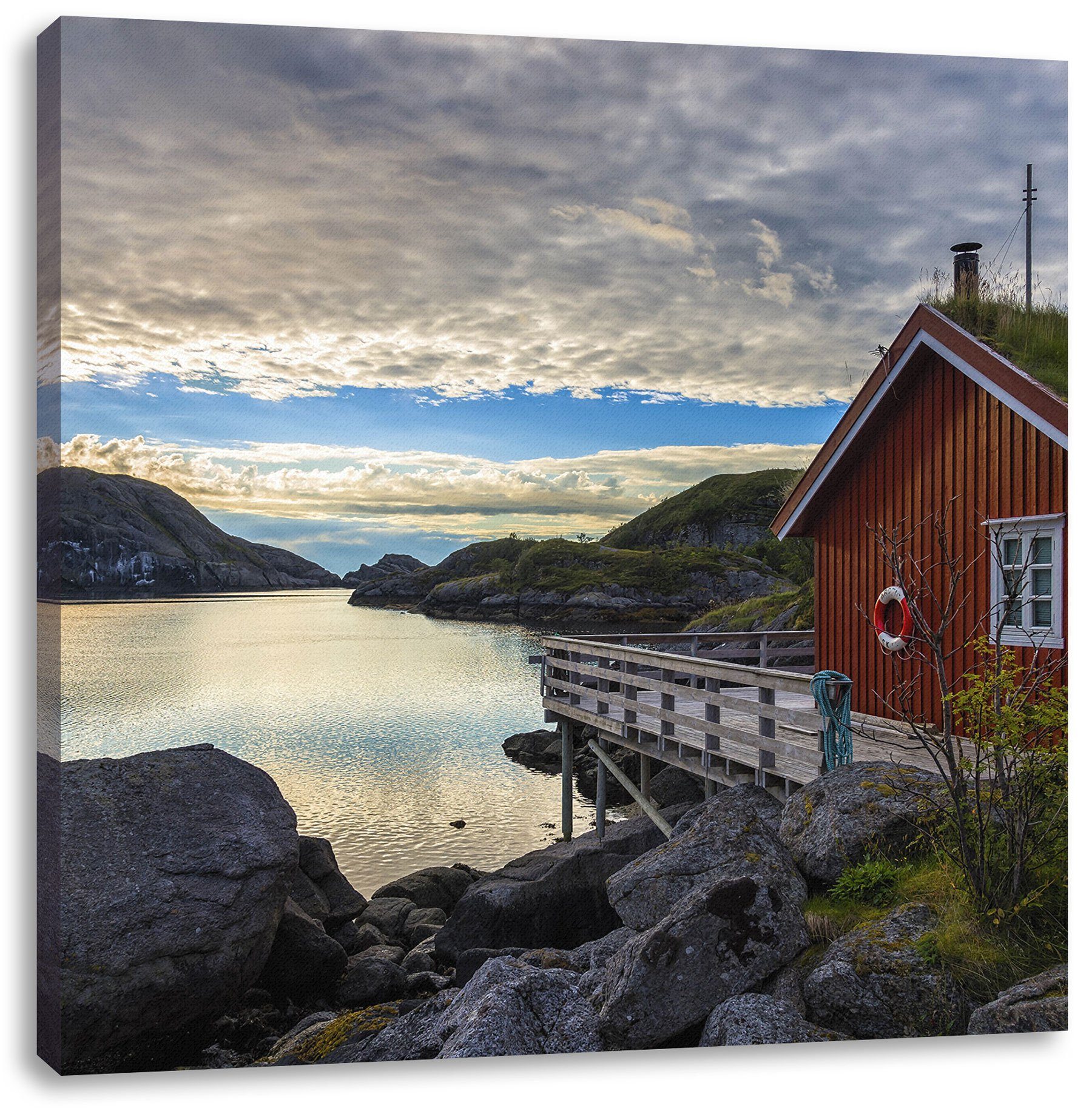 Sonnenaufgang am Fjord Norwegens Leinwandbild Wanddeko Kunstdruck 