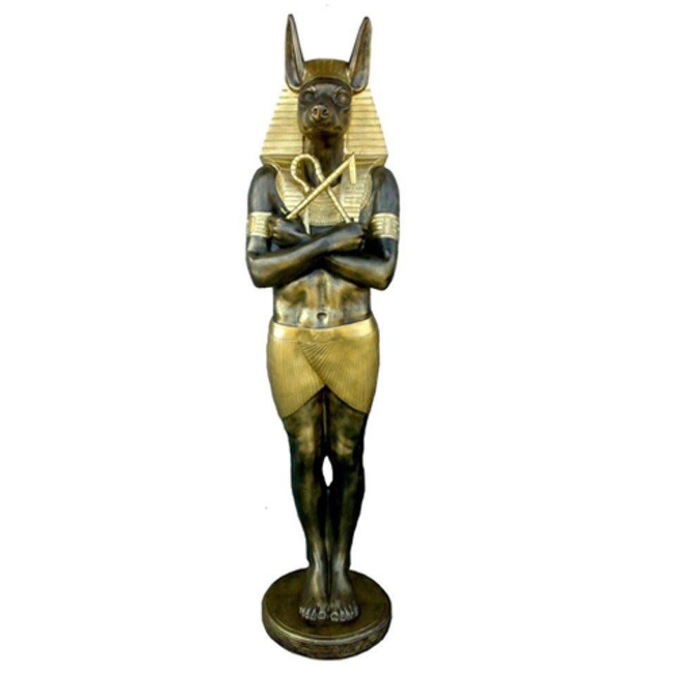 Skulptur Ägyptische Figur Schakal Anubis aus Kunststoff, Groß god of death