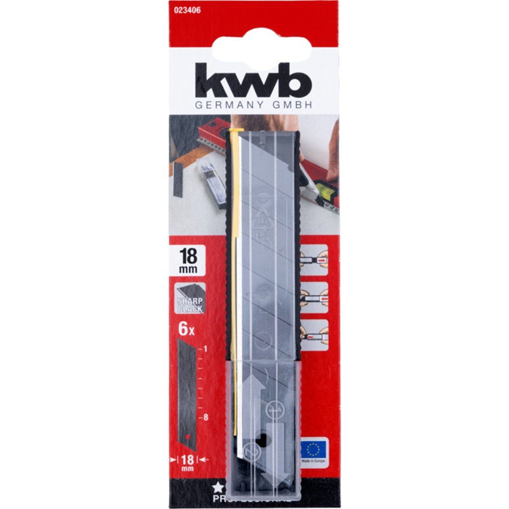 kwb Cuttermesser Abbrechklingen mm kwb St. 18 Carbonstahl 023406 aus 6