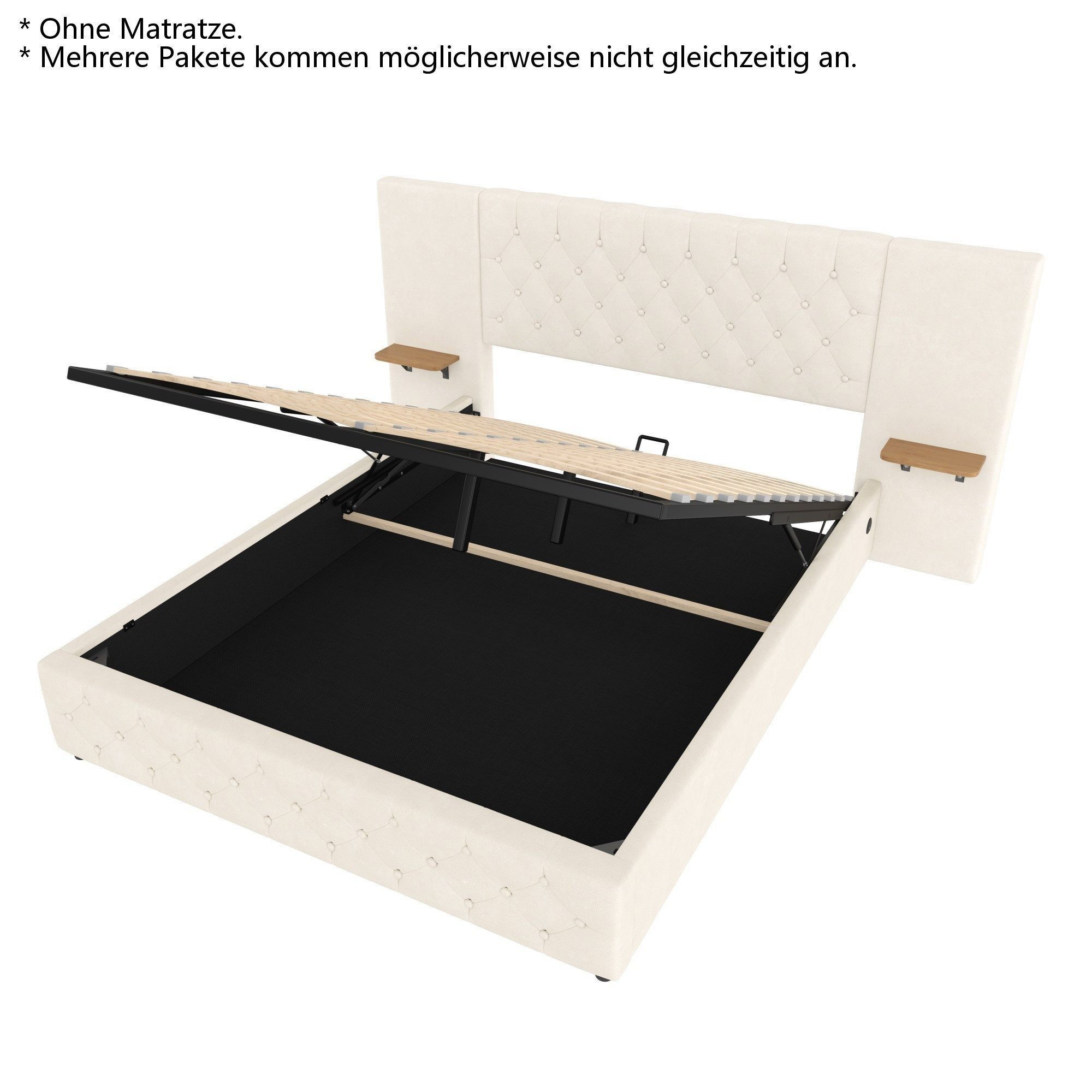 LVHOM Boxbett 140x200cm/160x200cm diamantgeprägtem Knopf Bettgestell, Samt, günstig online kaufen