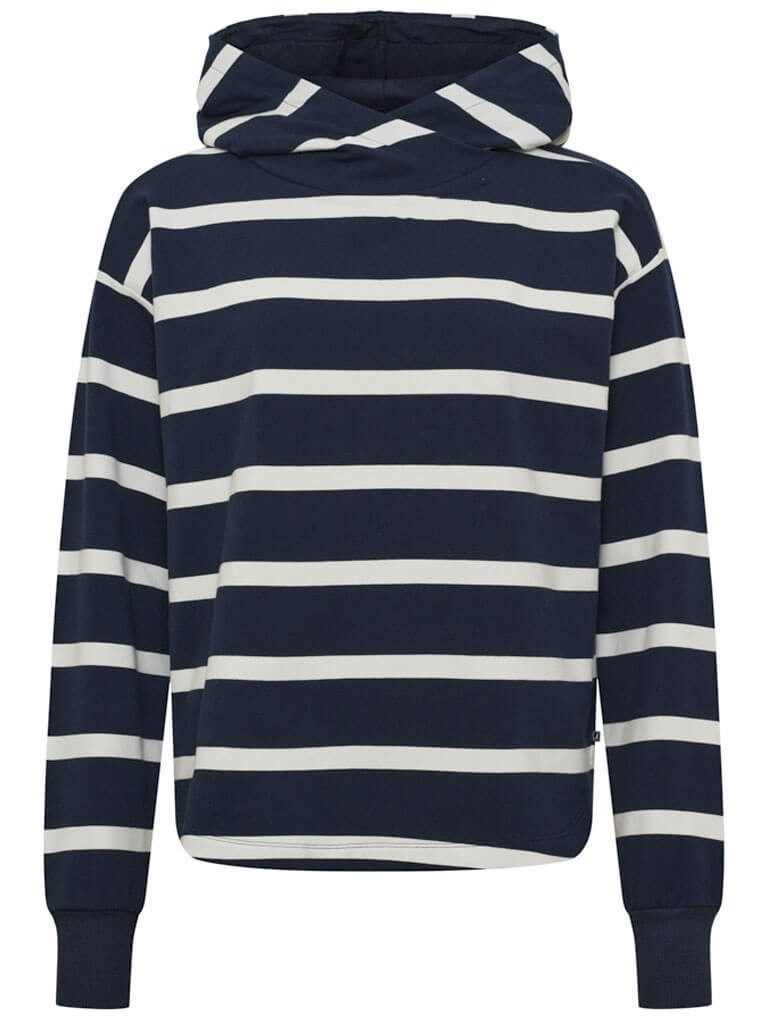 Sea Ranch Kapuzenpullover Damen Hoodie Gaya mit Streifen - Gestreifter Pullover mit Kapuze Angeschnittene Kapuze, Abgerundeter Saum, Elastische Ärmelbündchen
