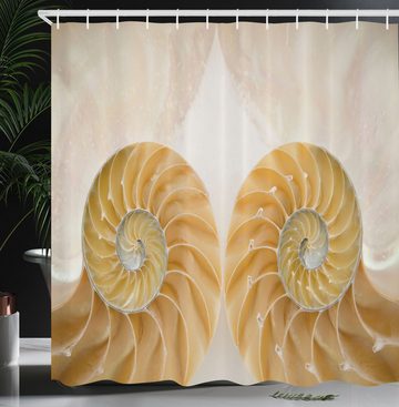 Abakuhaus Duschvorhang Moderner Digitaldruck mit 12 Haken auf Stoff Wasser Resistent Breite 175 cm, Höhe 180 cm, Geometrisch symmetrische Muscheln
