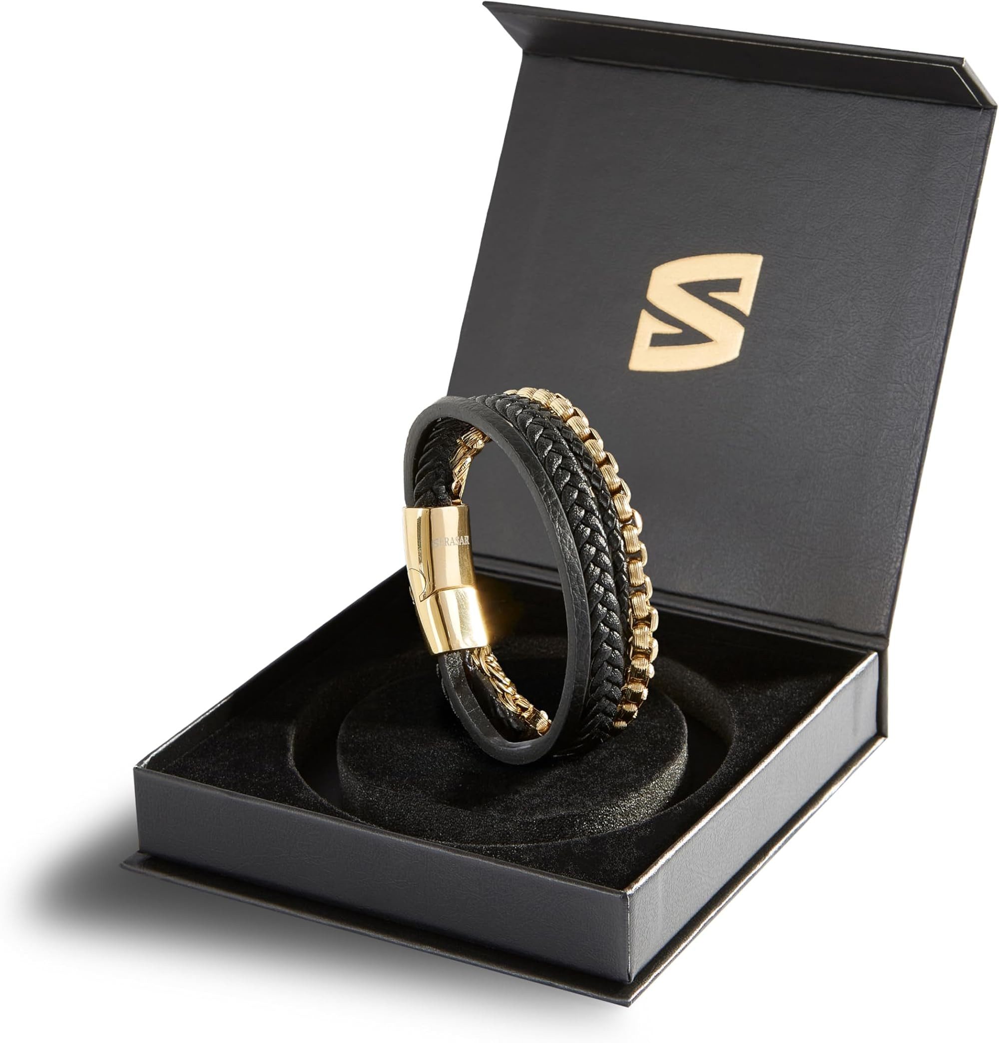 SERASAR Armband Premium Echtlederarmband für Männer [Hero], Länge durch zusätzliches Verbindungsstück verstellbar